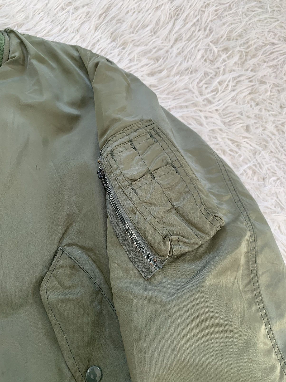 Alpha Industries Vintage Alpha Industries MA-1 Flight Bomber Jacket Zip Ideal Size US S / EU 44-46 / 1 - 7 Thumbnail
