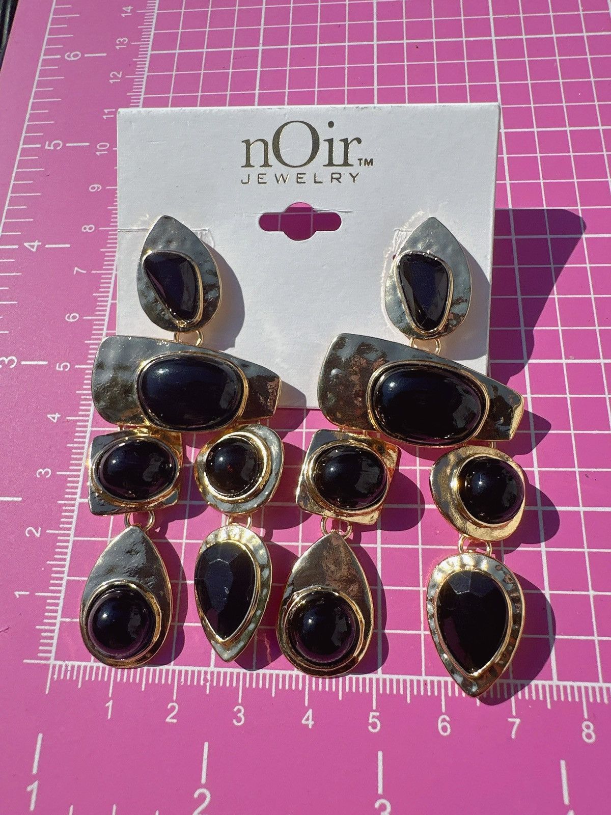 Designer nOir Jewelry Gold tone Black beads Earrings tassels drops Size ONE SIZE - 3 Thumbnail