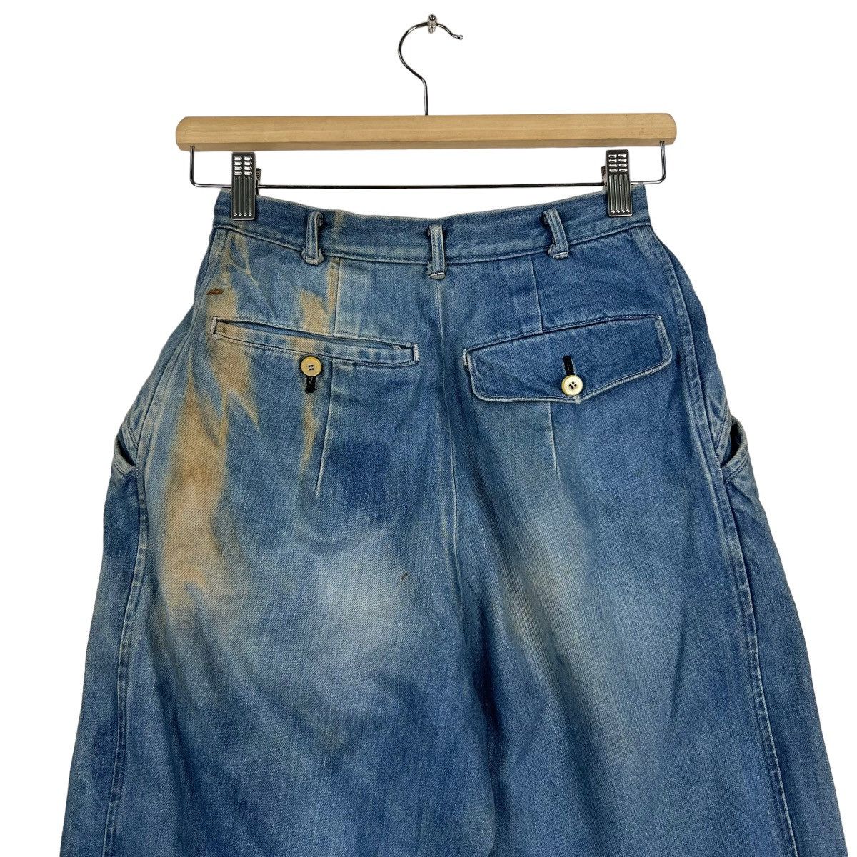 Yohji Yamamoto 🔥 VINTAGE 80s Y's YOHJI YAMAMOTO BAGGY DYED DENIM JEANS Size 26" / US 2 / IT 38 - 8 Thumbnail