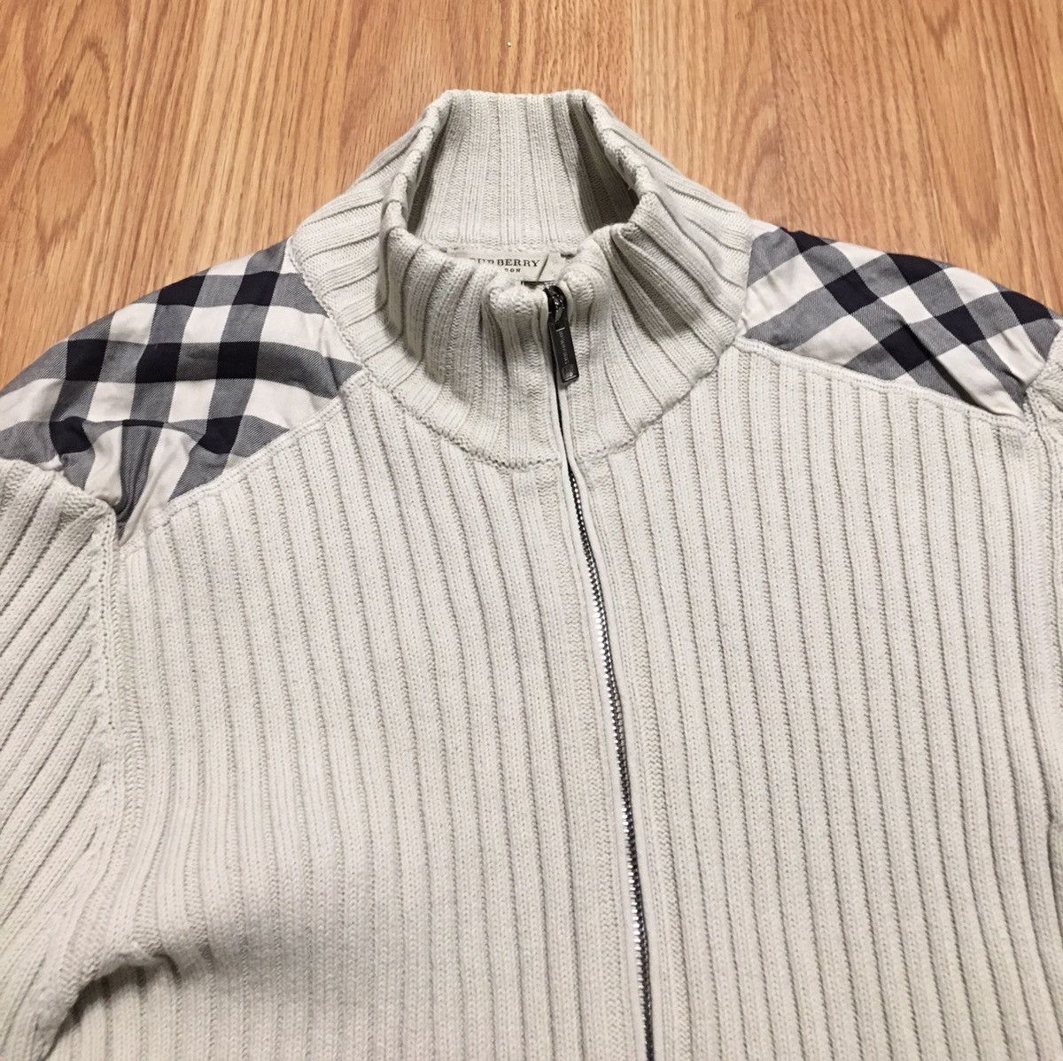 Burberry Burberry London Beige Cotton Knit Zip Sweater Size L Size US L / EU 52-54 / 3 - 3 Thumbnail