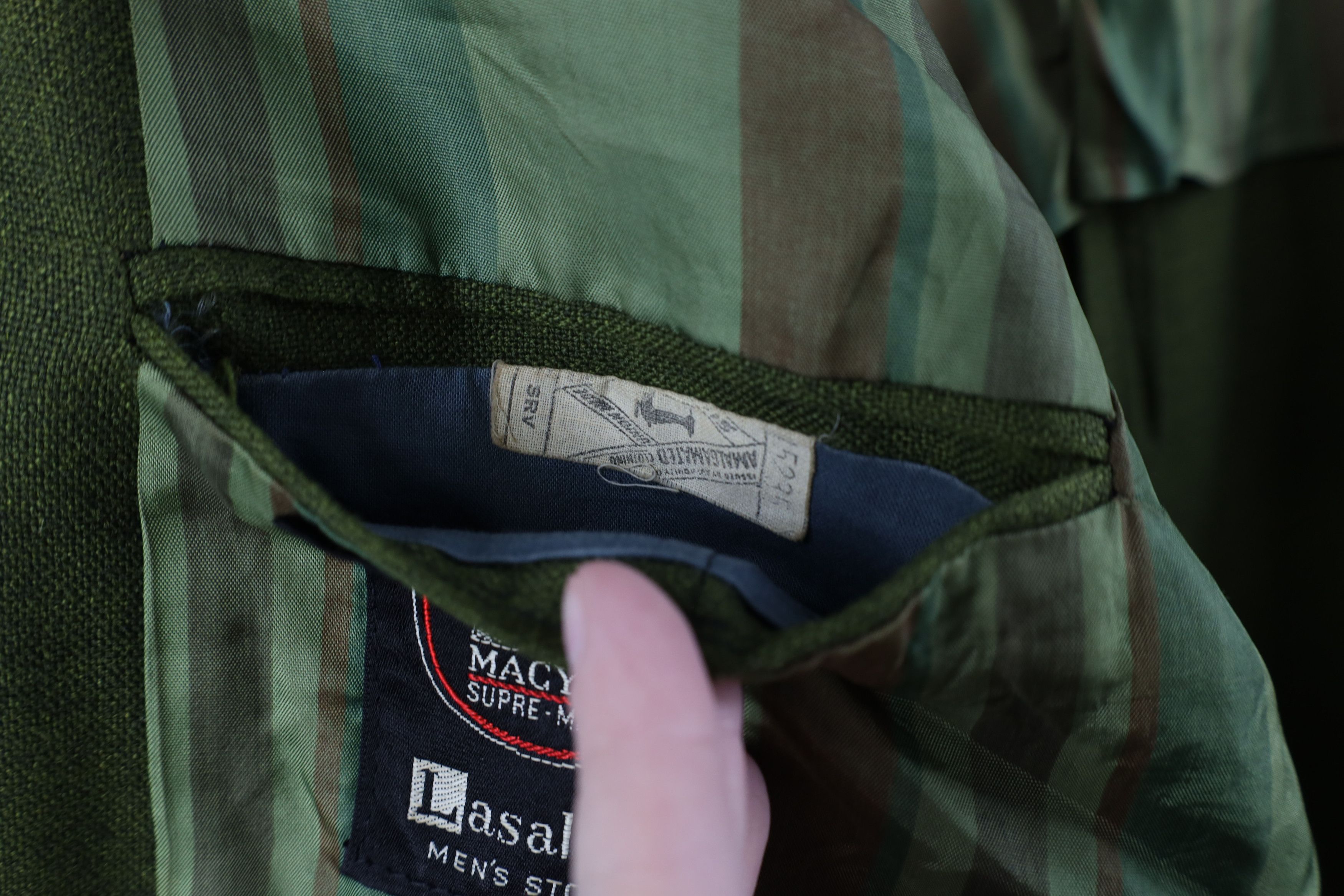 Vintage Vintage 50s 60s Macys Breasted Blazer Suit Jacket Green USA Size US XXL / EU 58 / 5 - 13 Thumbnail