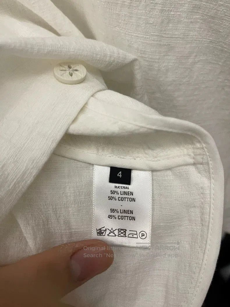 Hyein Seo Lightweight Linen Jacket with Fringe Detail. Size US M / EU 48-50 / 2 - 7 Thumbnail