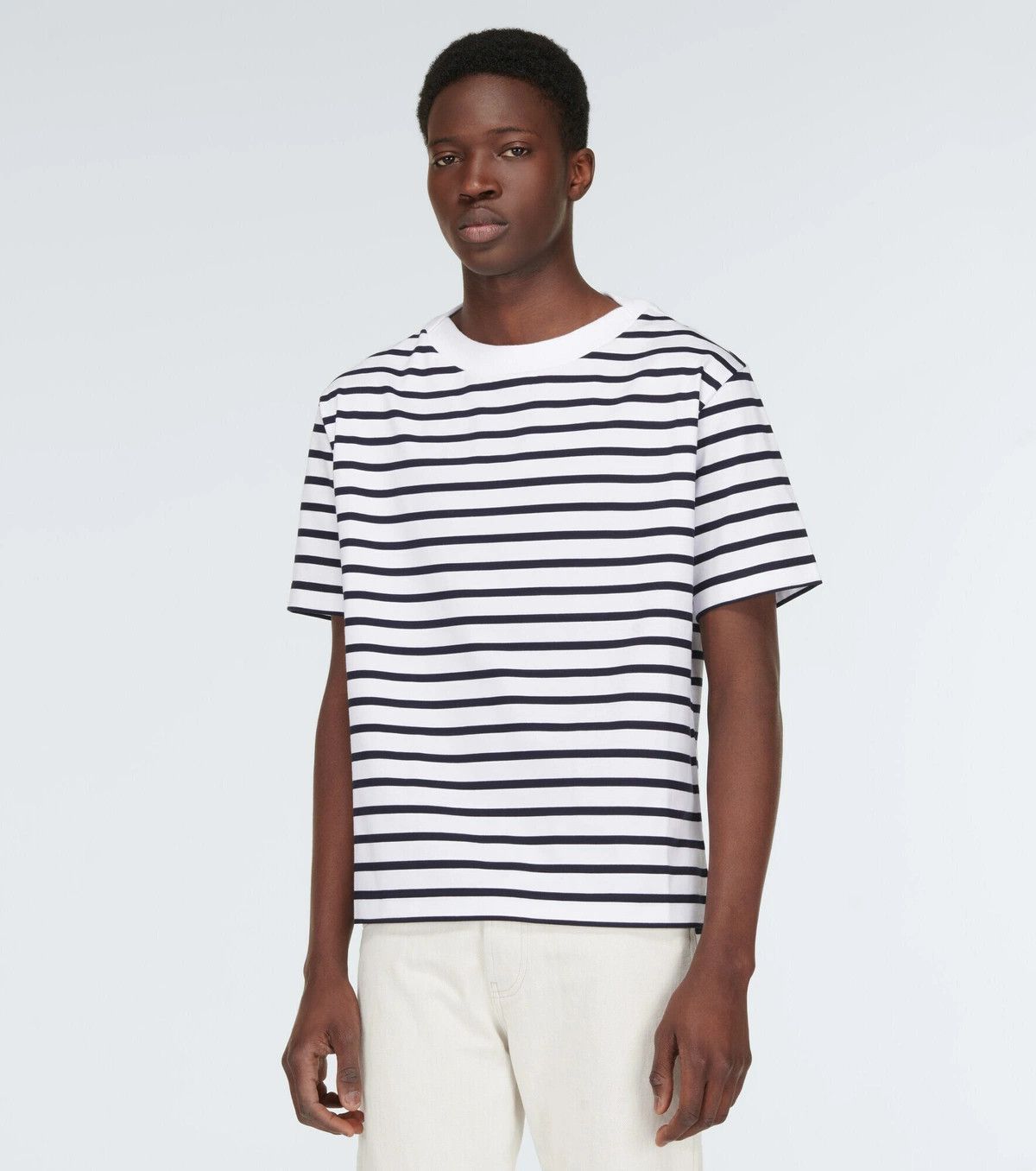 Loro Piana o1srvl11e0924 Rio Short Sleeve T-Shirt in White/Black Size US L / EU 52-54 / 3 - 3 Thumbnail