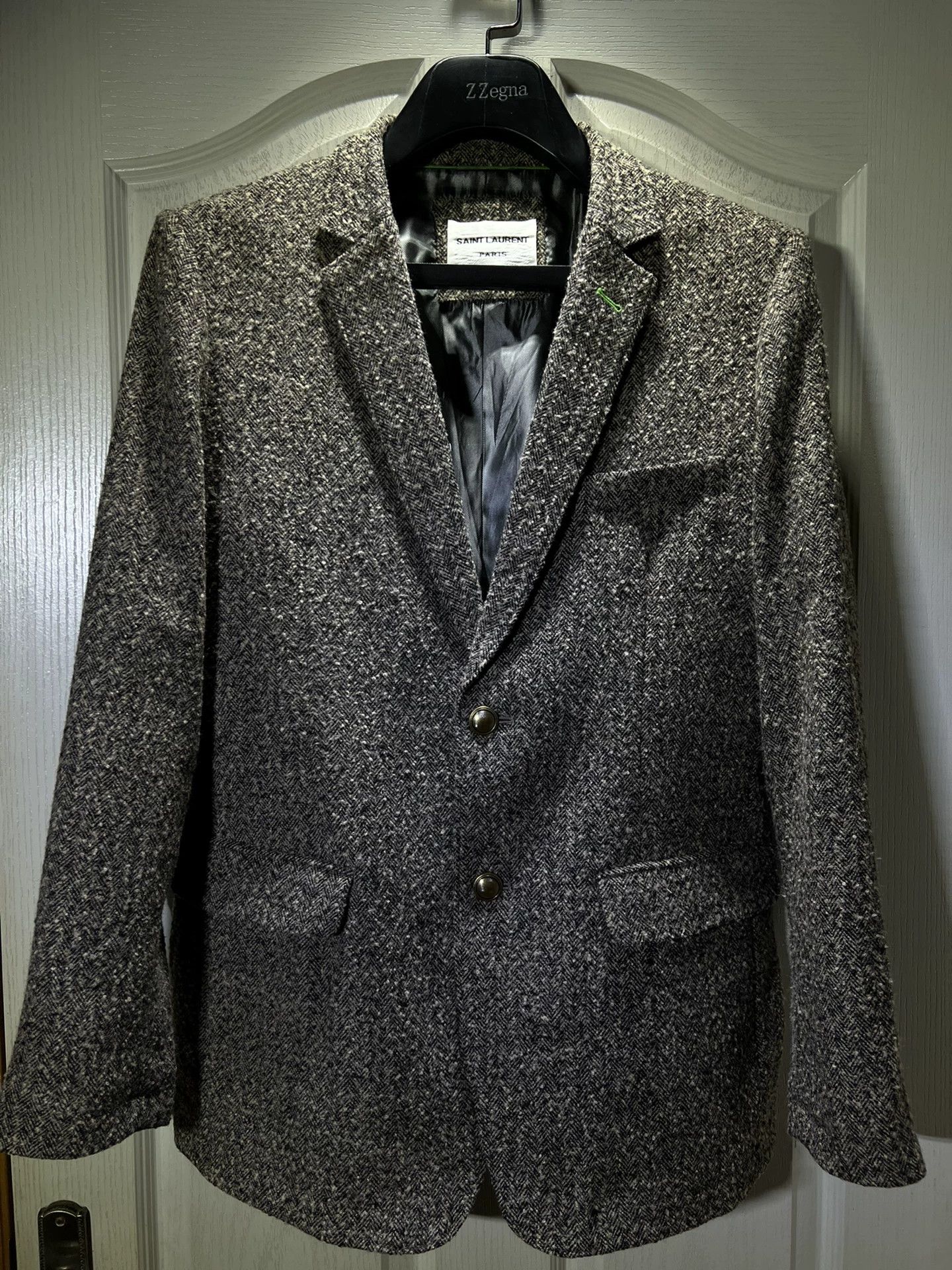 Saint Laurent Paris Men's Retro Business Casual Suit Jacket Size US L / EU 52-54 / 3 - 1 Thumbnail