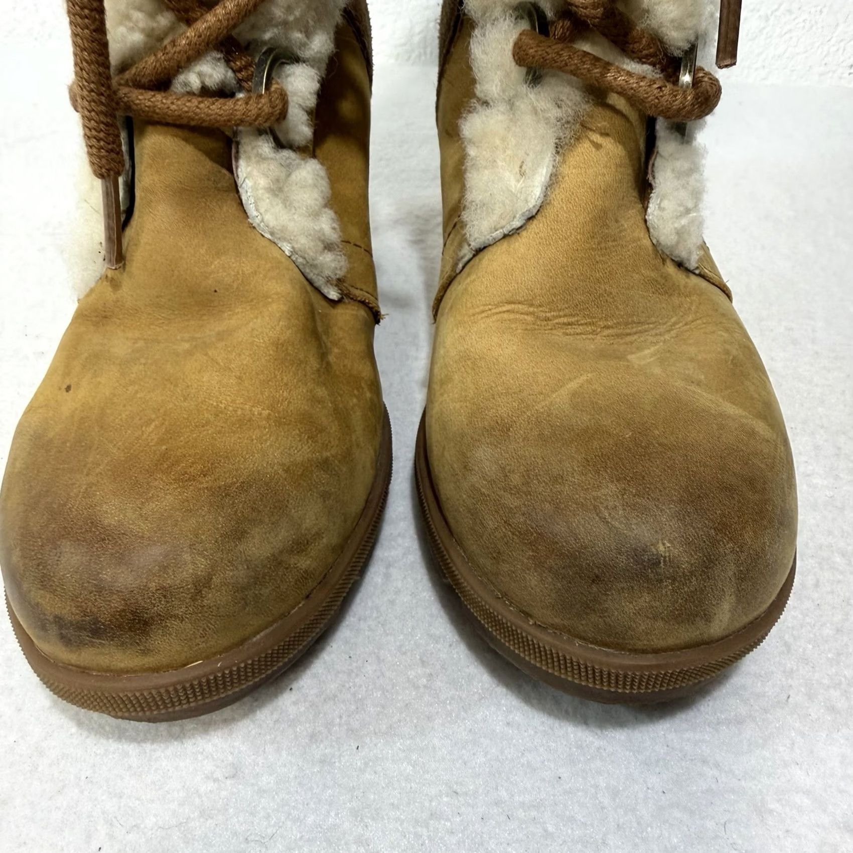 SOREL Sorel Joan of Arctic Wedge II Shearling Boots Size 6.5 Womens Light Brown Brown Leather Narrowed Options? Size US 7 / IT 37 - 4 Thumbnail