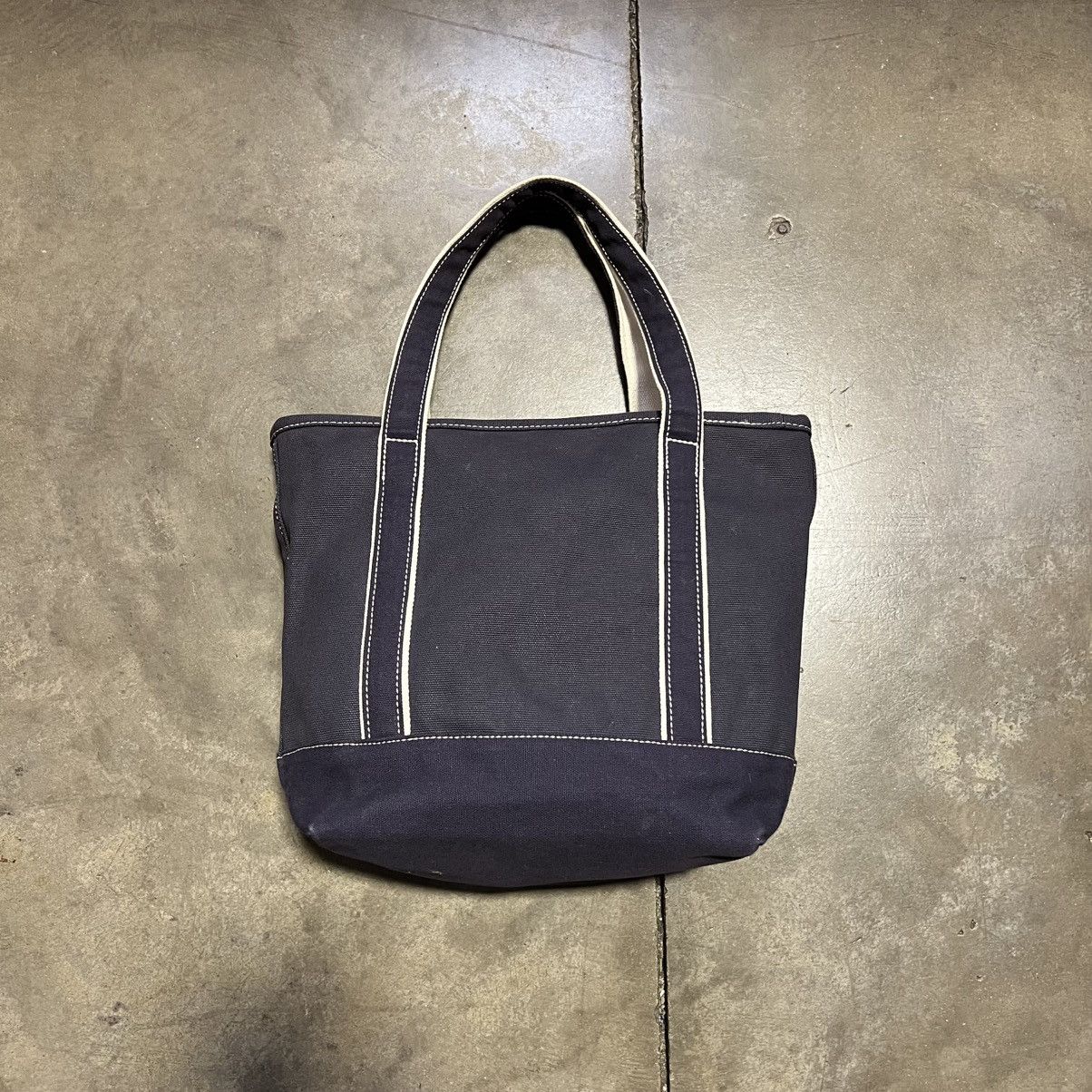 L.L. Bean Vintage Lands End Canvas Boat Tote Bag Dark Navy USA 90s Size ONE SIZE - 5 Thumbnail