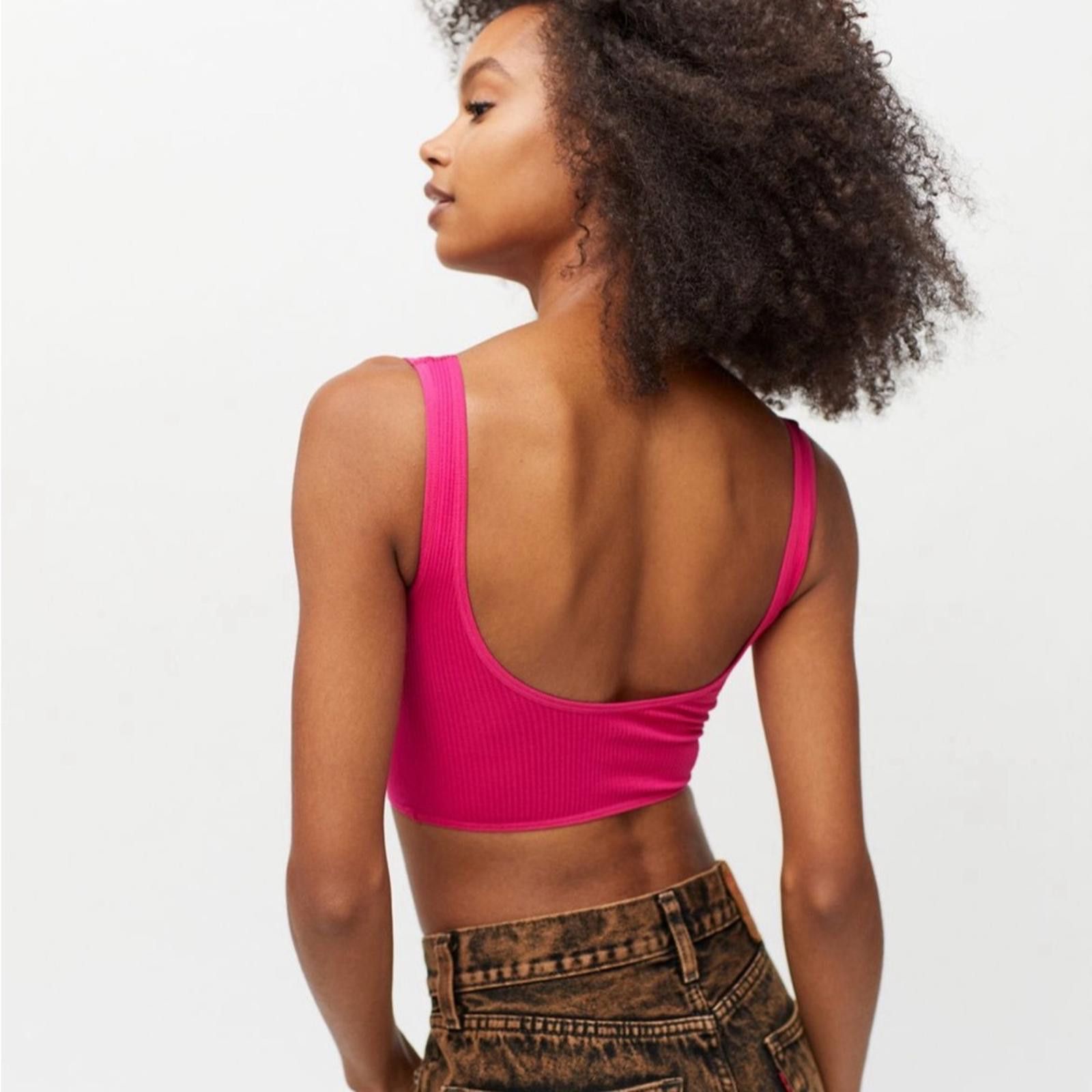 Urban Outfitters Urban Outfitters Seamless Hot Pink Bralette Top- Size M/L Size M / US 6-8 / IT 42-44 - 2 Thumbnail