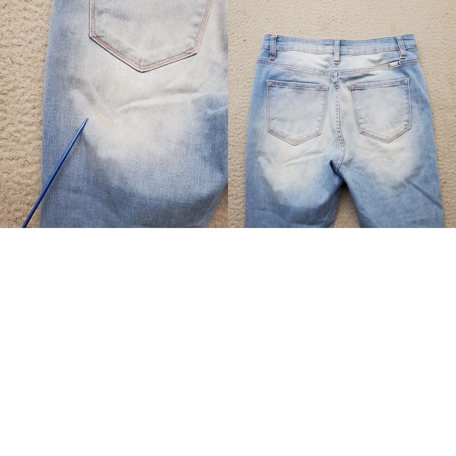 Vintage KanCan Jeans Women Size 11/29 Multi Denim Distressed Frayed Hem Skinny Low Waist Jeans Size 32" / US 10 / IT 46 - 8 Thumbnail
