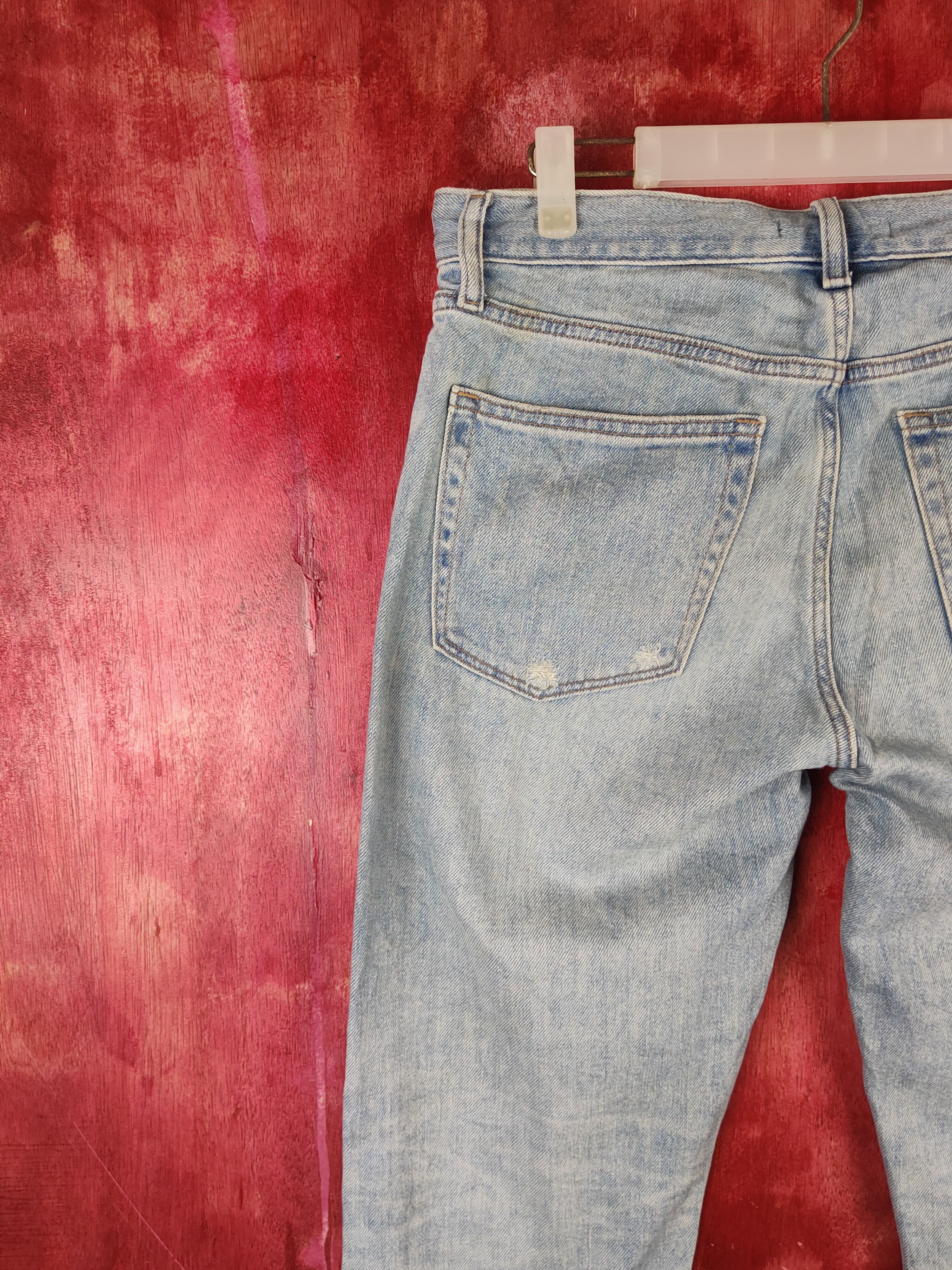 Japanese Brand Uniqlo Blue Faded Distressed Ripped Jeans #S1658 Size US 32 / EU 48 - 8 Thumbnail