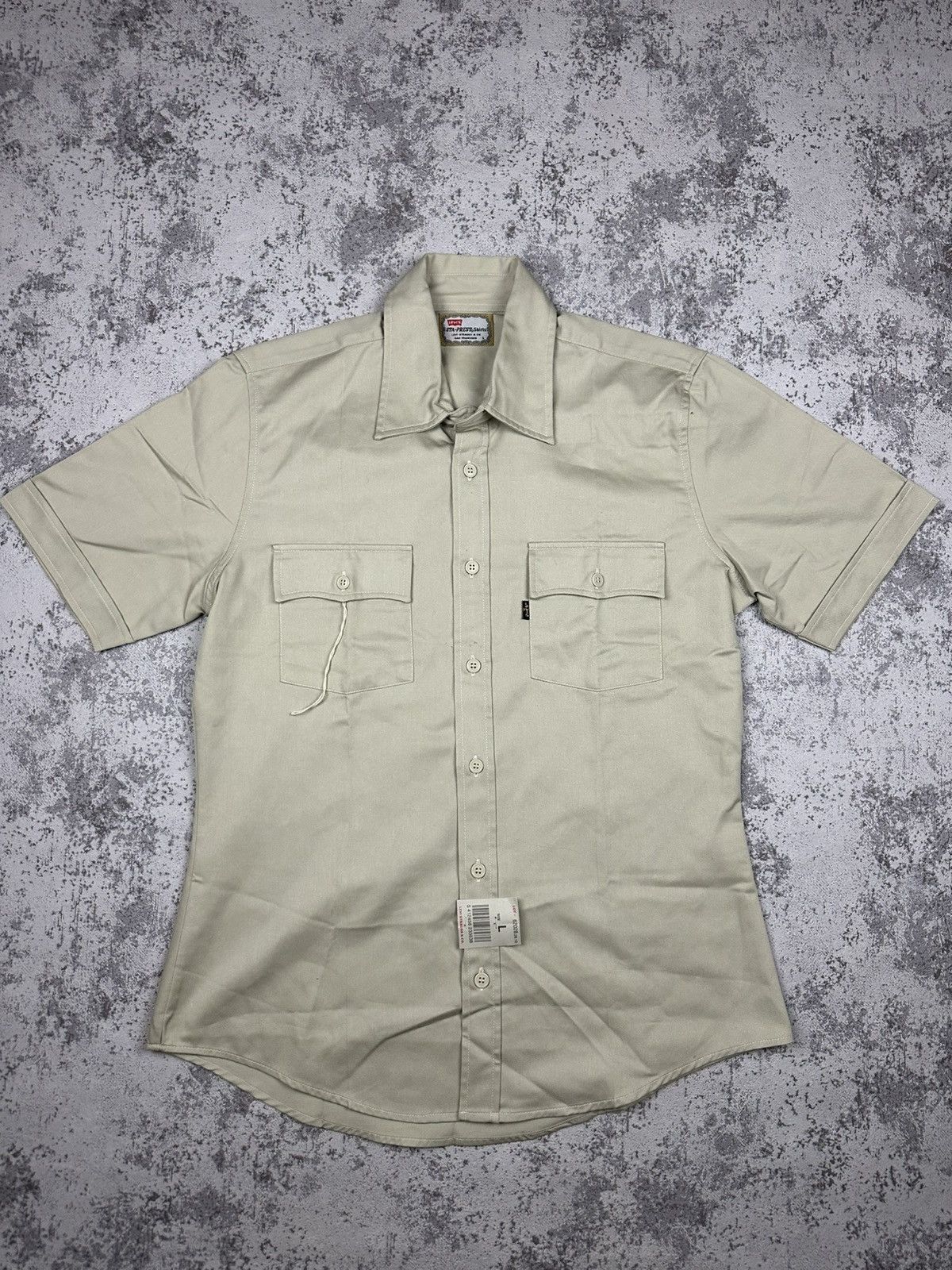 Levi's Vintage Levi’s STA-PREST Khaki Work Shirt Deadstock Size L / US 10 / IT 46 - 1 Thumbnail
