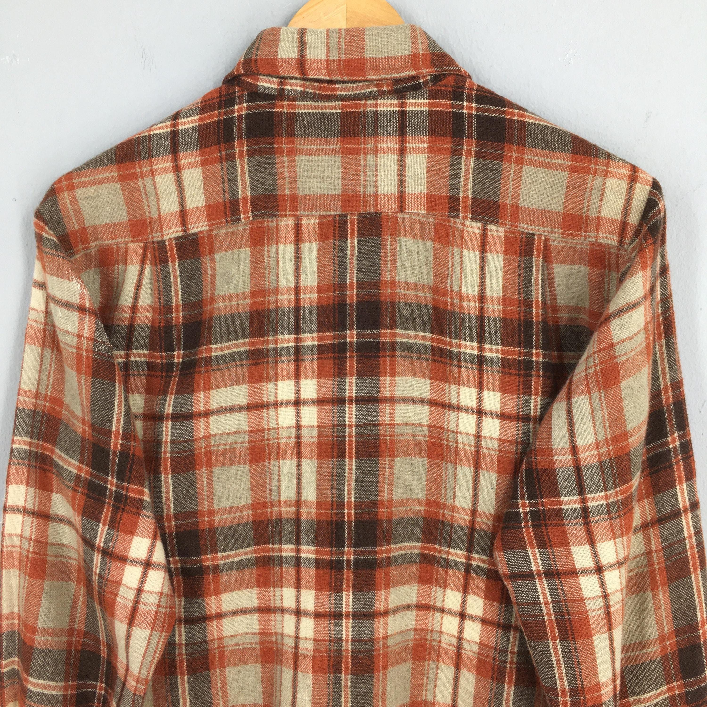 Flannel Vintage 1980s Plaid Shadow Tartan Checkered Shirt Small Size US S / EU 44-46 / 1 - 8 Thumbnail