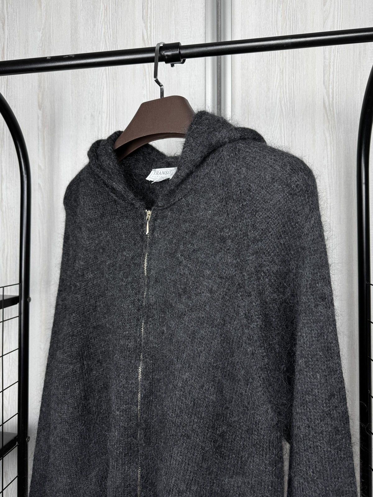 Transit Transit Par-Such Dark Grey Mohair blend full zip hoodie 2 Size M / US 6-8 / IT 42-44 - 4 Thumbnail
