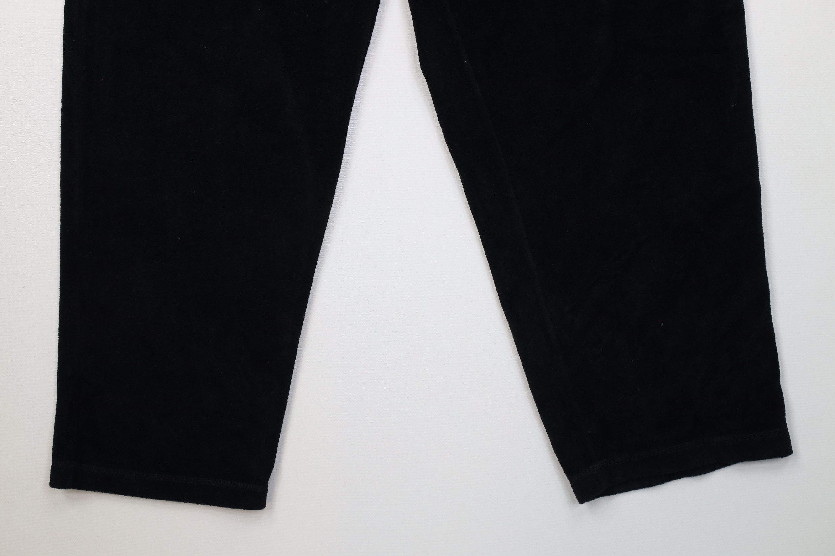 Vintage Vintage 90s Streetwear Velour Wide Leg Sweatpants Black USA Size 28" / US 6 / IT 42 - 4 Thumbnail