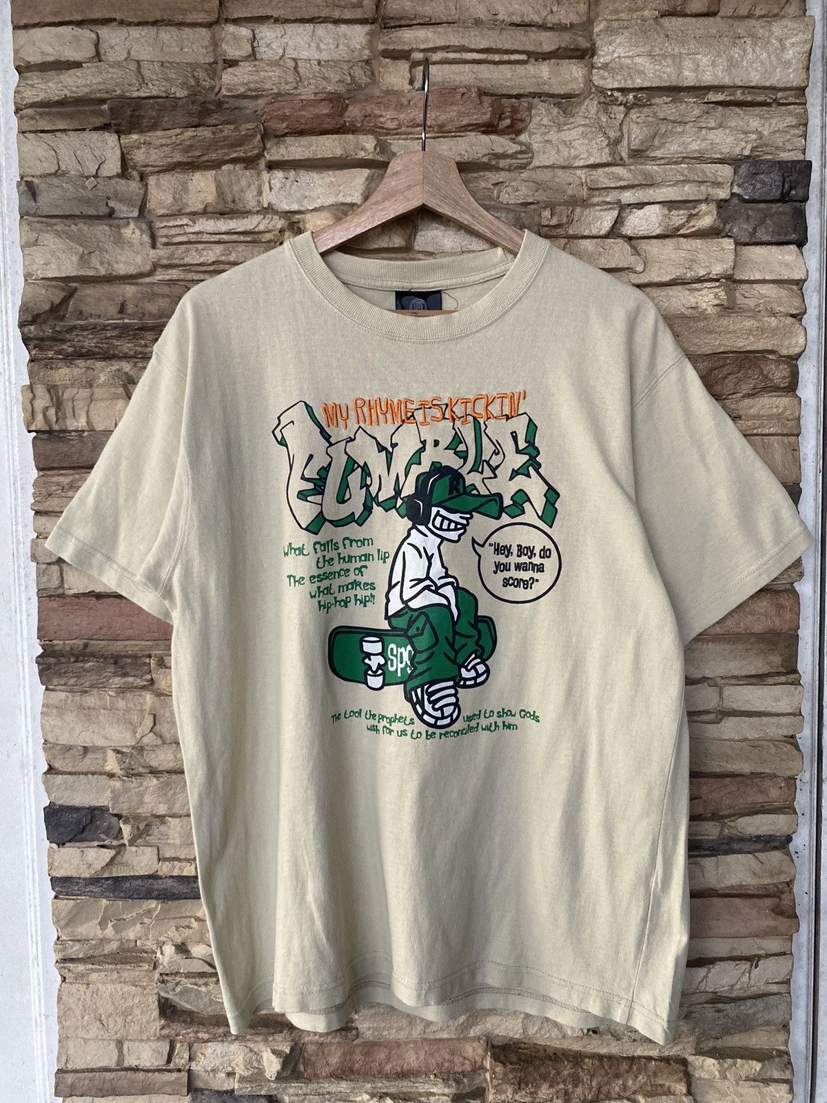 Vintage Hiphop My Rhyme Is Kickin Style Cartoon Y2K Tees