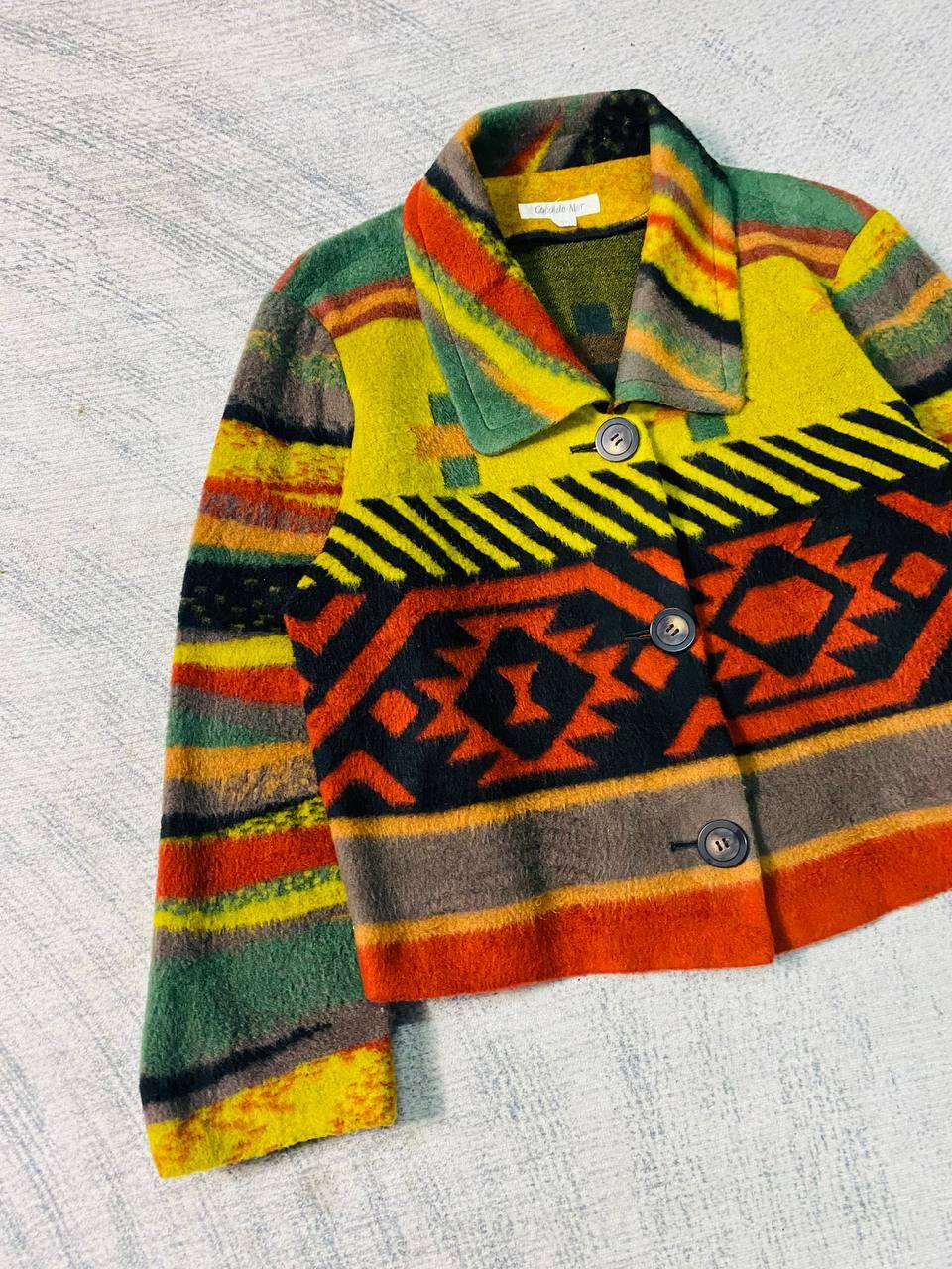Native × Vintage Vintage Coco De Mer Aztec Button Crop Jacket Size M / US 6-8 / IT 42-44 - 3 Thumbnail