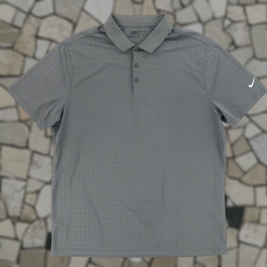 Nike Nike Polo Shirt Men's XL Gray Dri-Fit Jacquard Solid Short Sleeve Shirt Size US XL / EU 56 / 4 - 1 Thumbnail