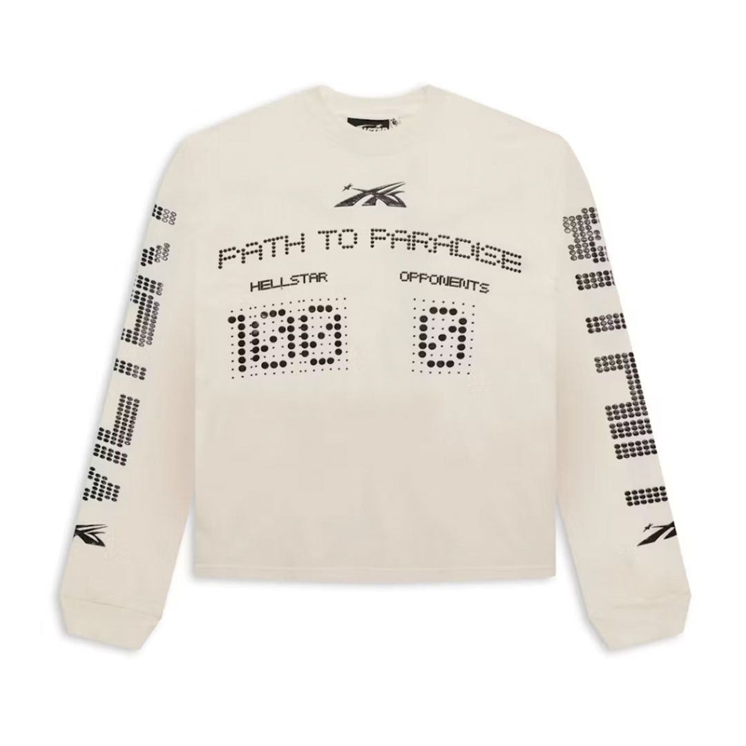 HELLSTAR Scoreboard Long Sleeve Tee Off White Size US XL / EU 56 / 4 - 1 Thumbnail