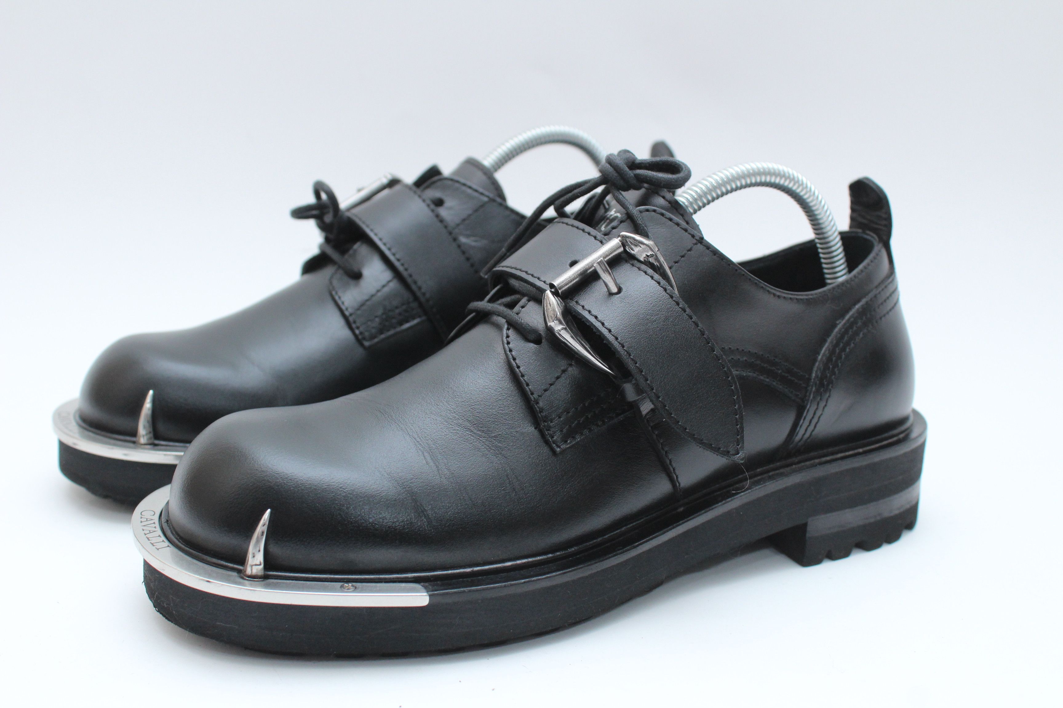 Roberto Cavalli Roberto Cavalli Tiger Tooth Leather Derby Shoes Size US 8 / EU 41 - 4 Thumbnail