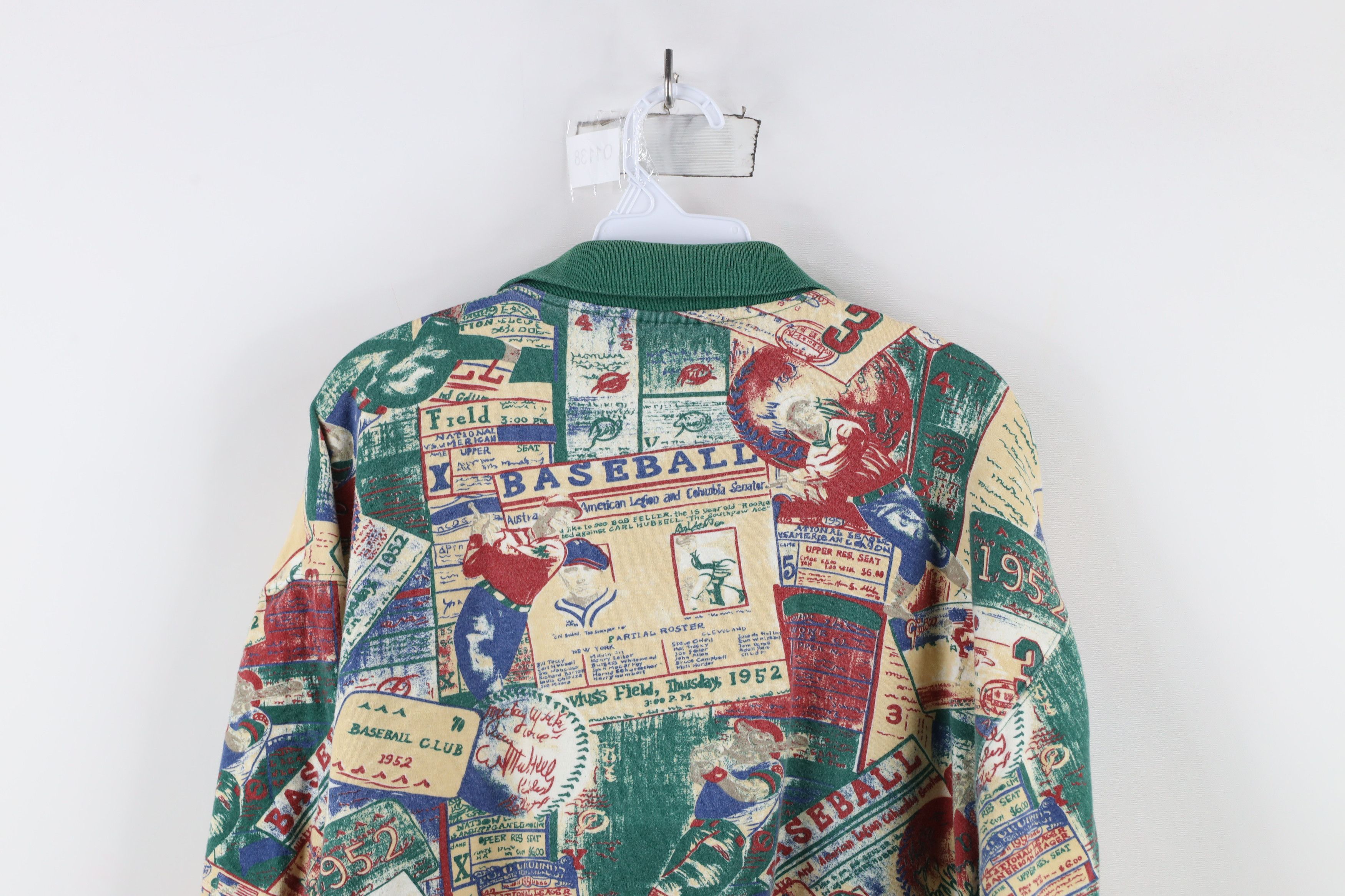 Vintage Vintage 90s Streetwear Baseball All Over Print Polo Shirt Size US L / EU 52-54 / 3 - 9 Thumbnail