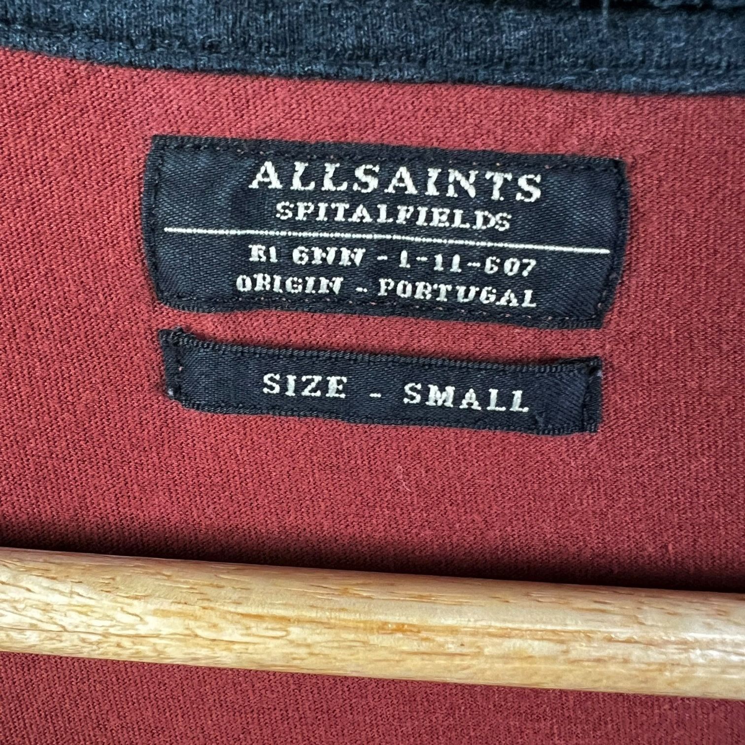 Allsaints Men's Allsaints Raw Wide Neck T-Shirt - Size S - $79 Retail Size US S / EU 44-46 / 1 - 2 Thumbnail