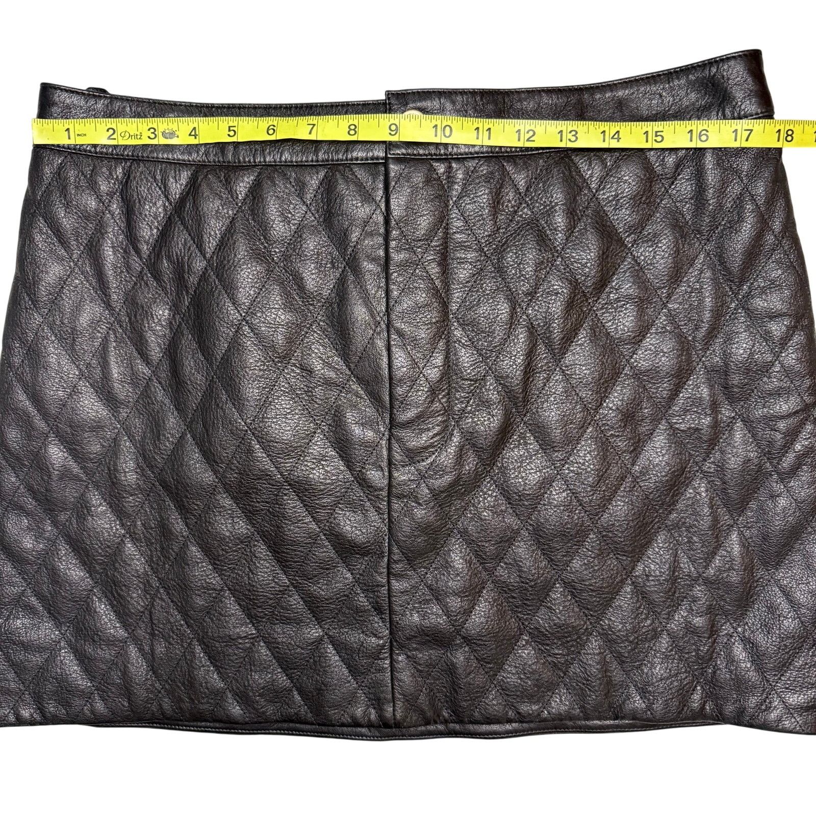 Frame FRAME Quilted Lamb Leather Miniskirt XL Size 32" / US 10 / IT 46 - 11 Thumbnail