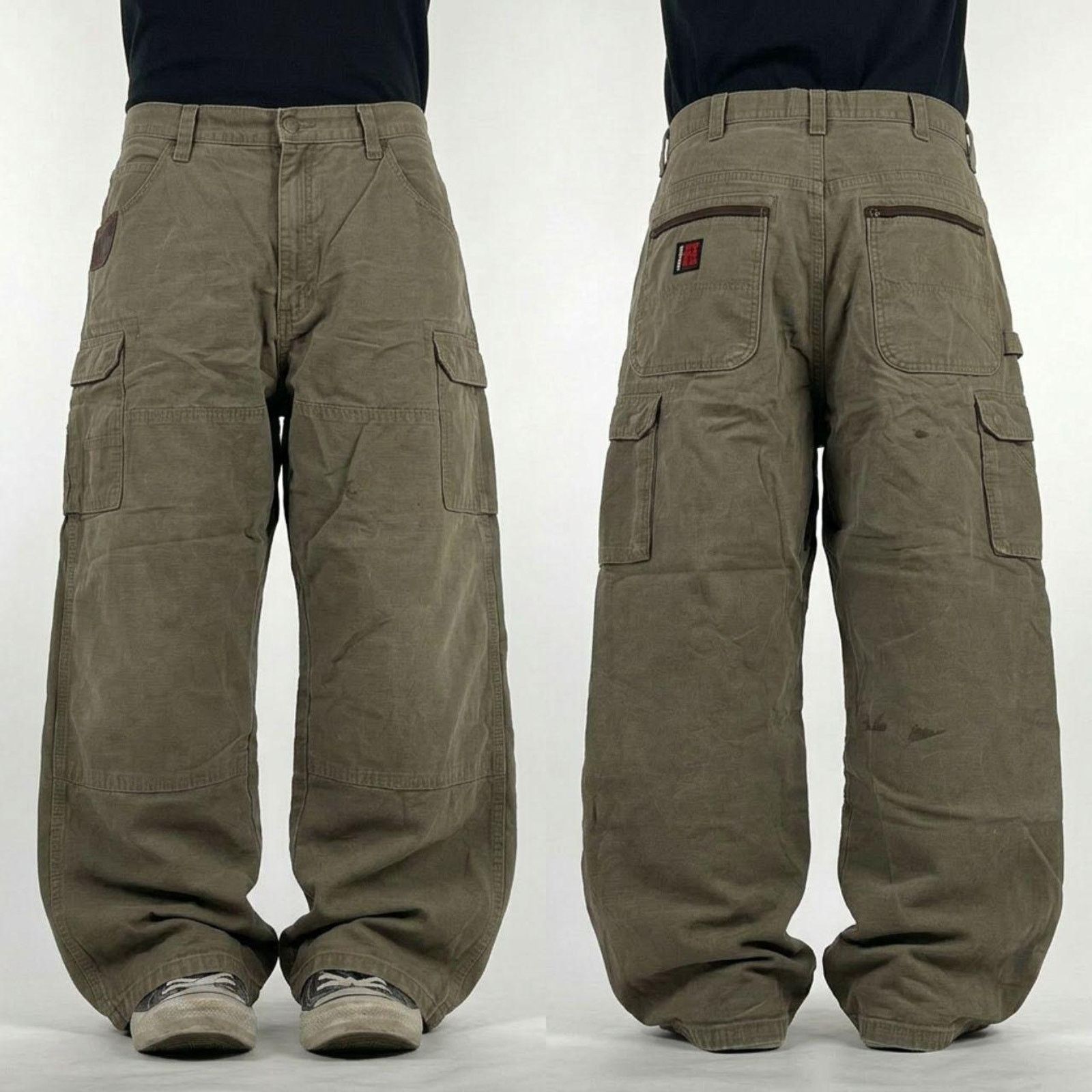 Vintage zx vintage faded wide Leg flared ripped cargo pants | Grailed