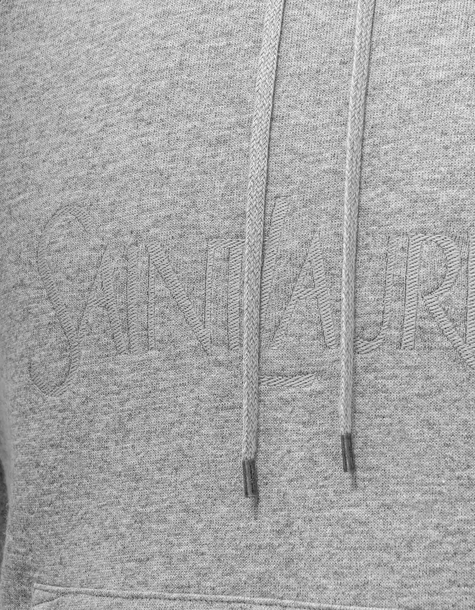 Saint Laurent Paris Grey Logo Embroidery Hoodie Size US L / EU 52-54 / 3 - 3 Thumbnail