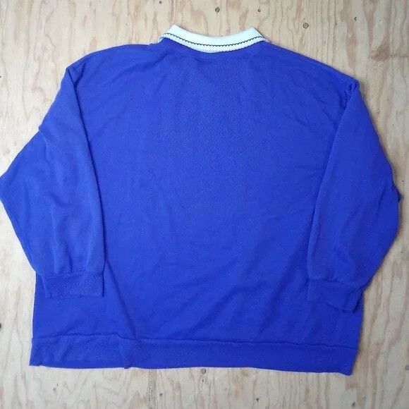 Basic Editions Vintage Diving School Cat & Bird Bath Collared Sweatshirt Size XXL / US 16-18 / IT 52-54 - 4 Thumbnail