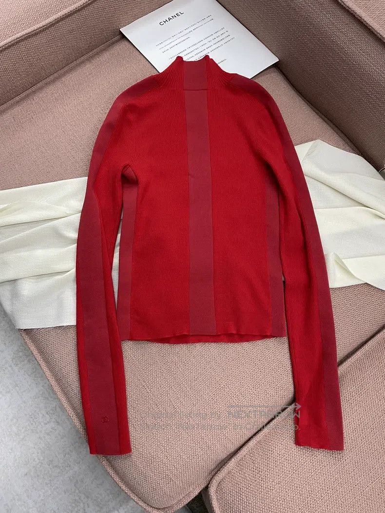 Chanel Chanel Ski Series Red Wool Double C Knitwear Long Sleeve Size XXS / US 00 / IT 34 - 3 Thumbnail