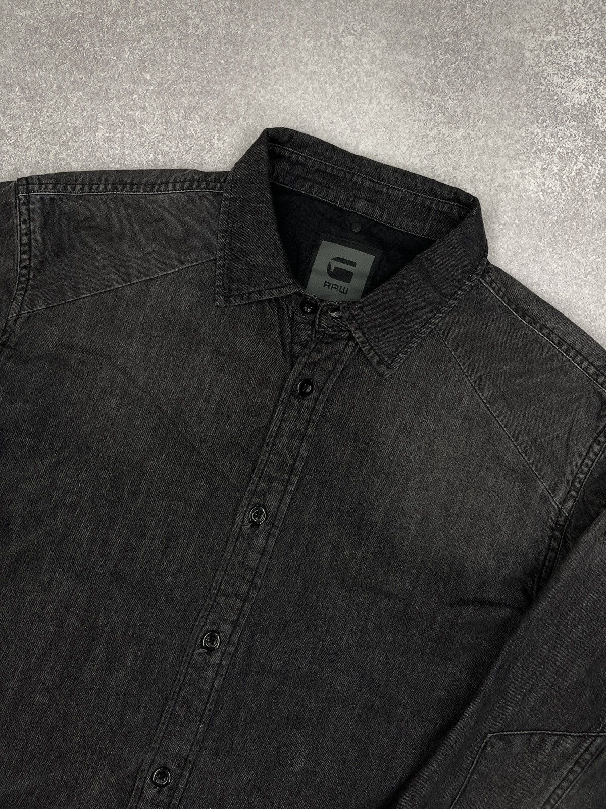 G-Star Mens G Star Raw 5620 Clean Print Shirt Denim Grey Size L Size US L / EU 52-54 / 3 - 4 Thumbnail