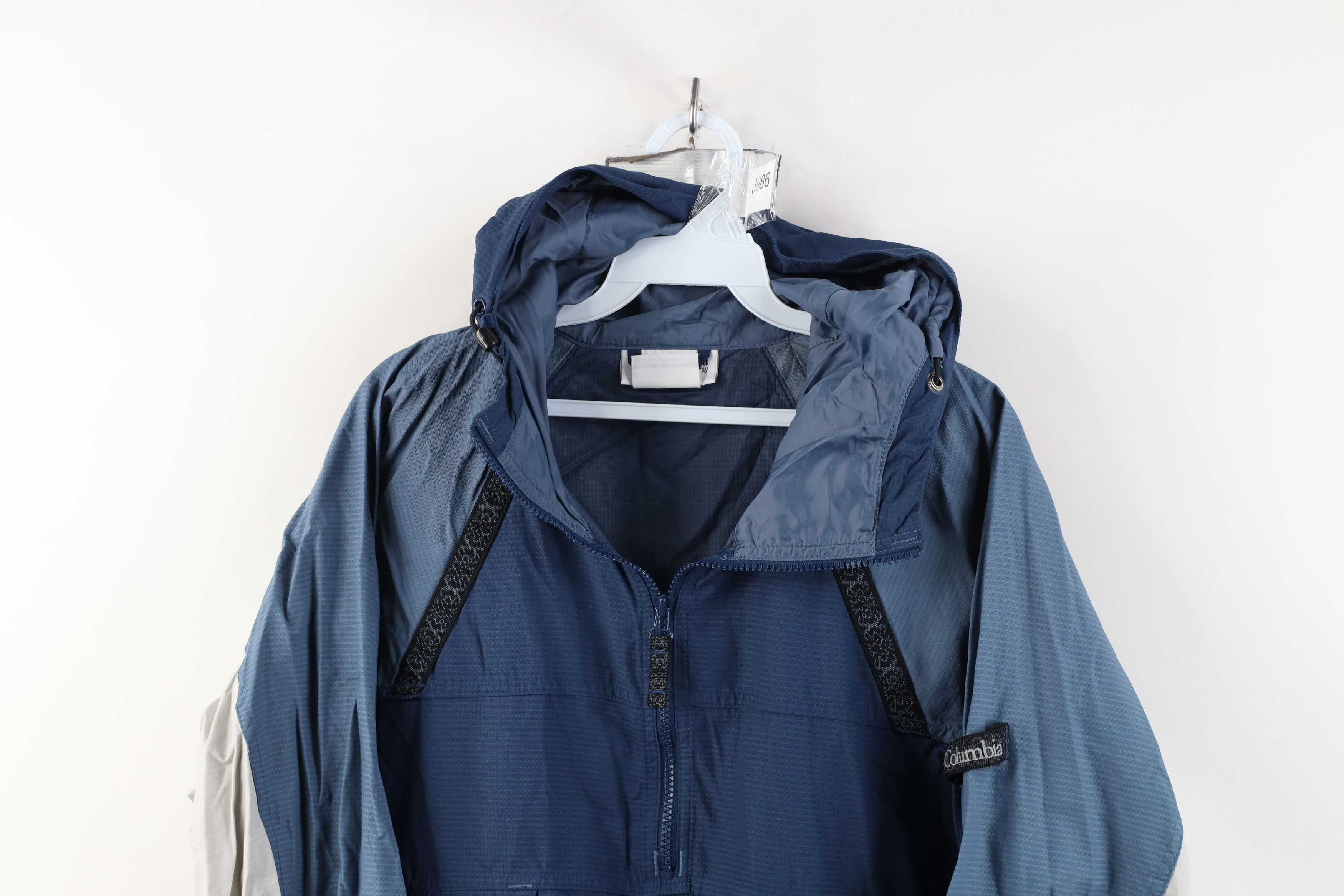 Columbia Vintage 90s Columbia Packable Hooded Anorak Jacket Blue Size US M / EU 48-50 / 2 - 2 Thumbnail