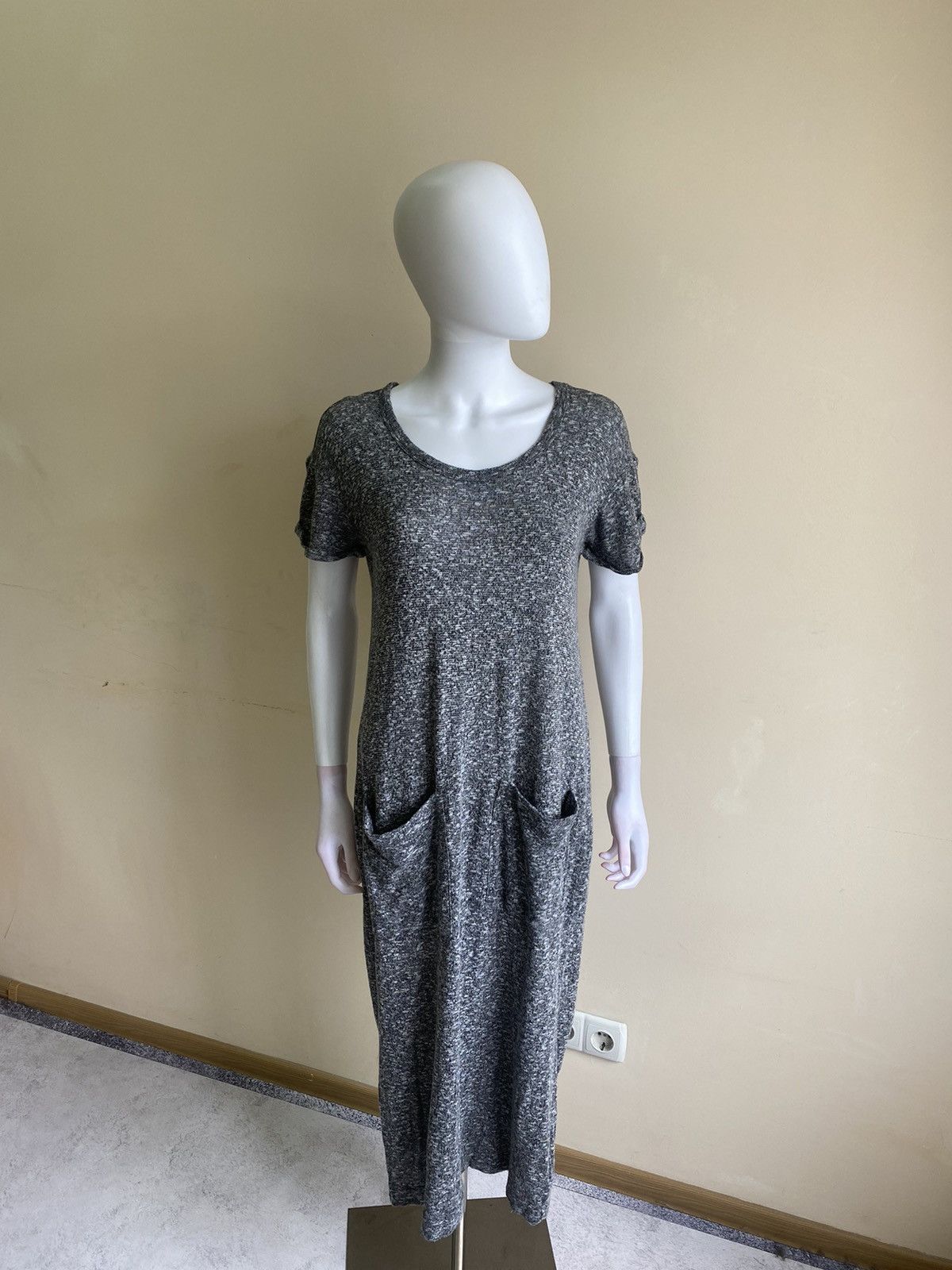 Other TOAST Womens Grey Marl Short Sleeve Midi Dress Size 10 Size L / US 10 / IT 46 - 2 Thumbnail