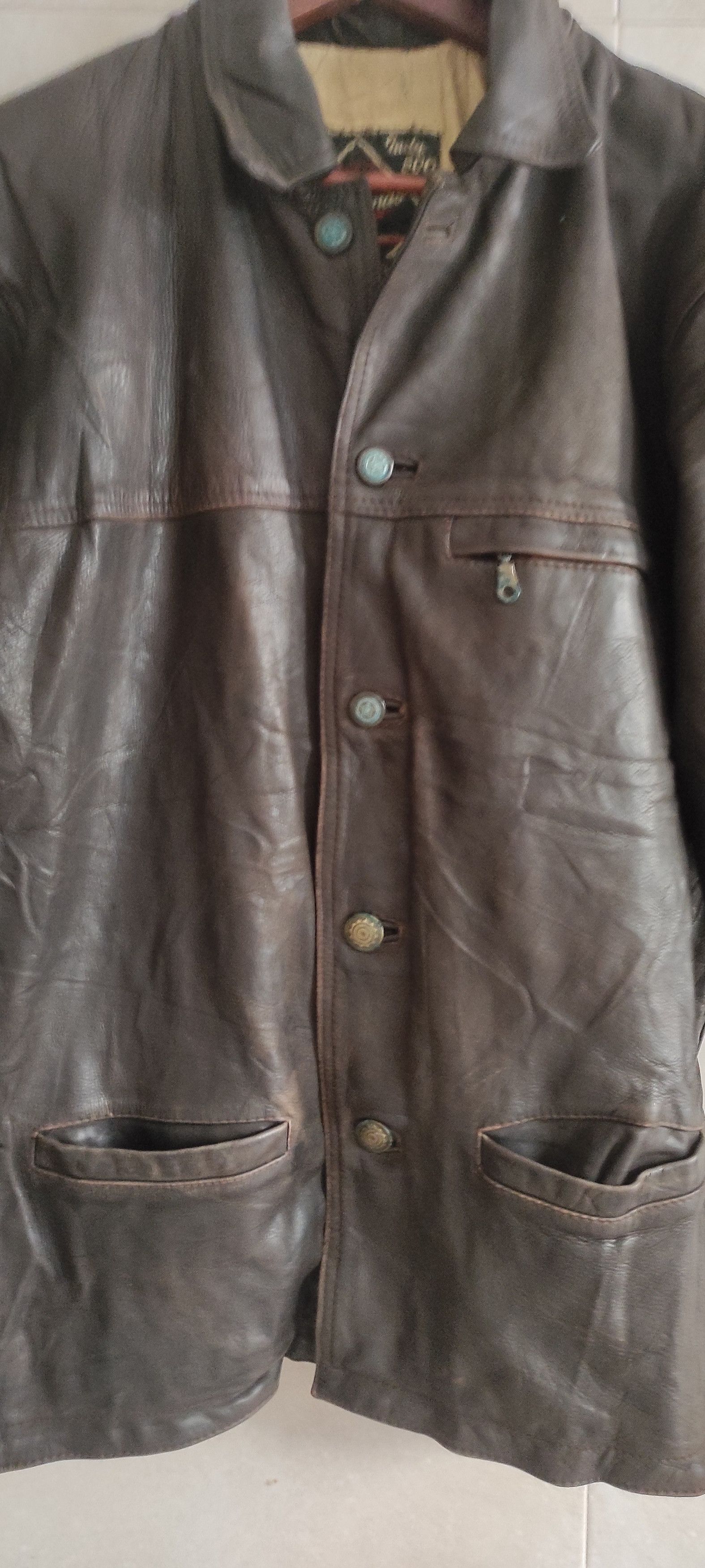 Vintage Brando US Navy Classic Motorcycle Biker Real Leather Jacket Size US L / EU 52-54 / 3 - 4 Thumbnail