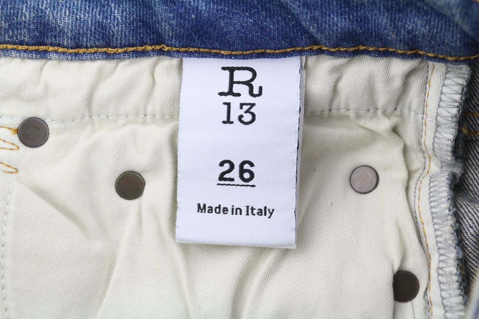 R13 BOY STRAIGHT 26 Kelly Stretch Ankle Washed Blue 85438 Size 26" / US 2 / IT 38 - 9 Thumbnail