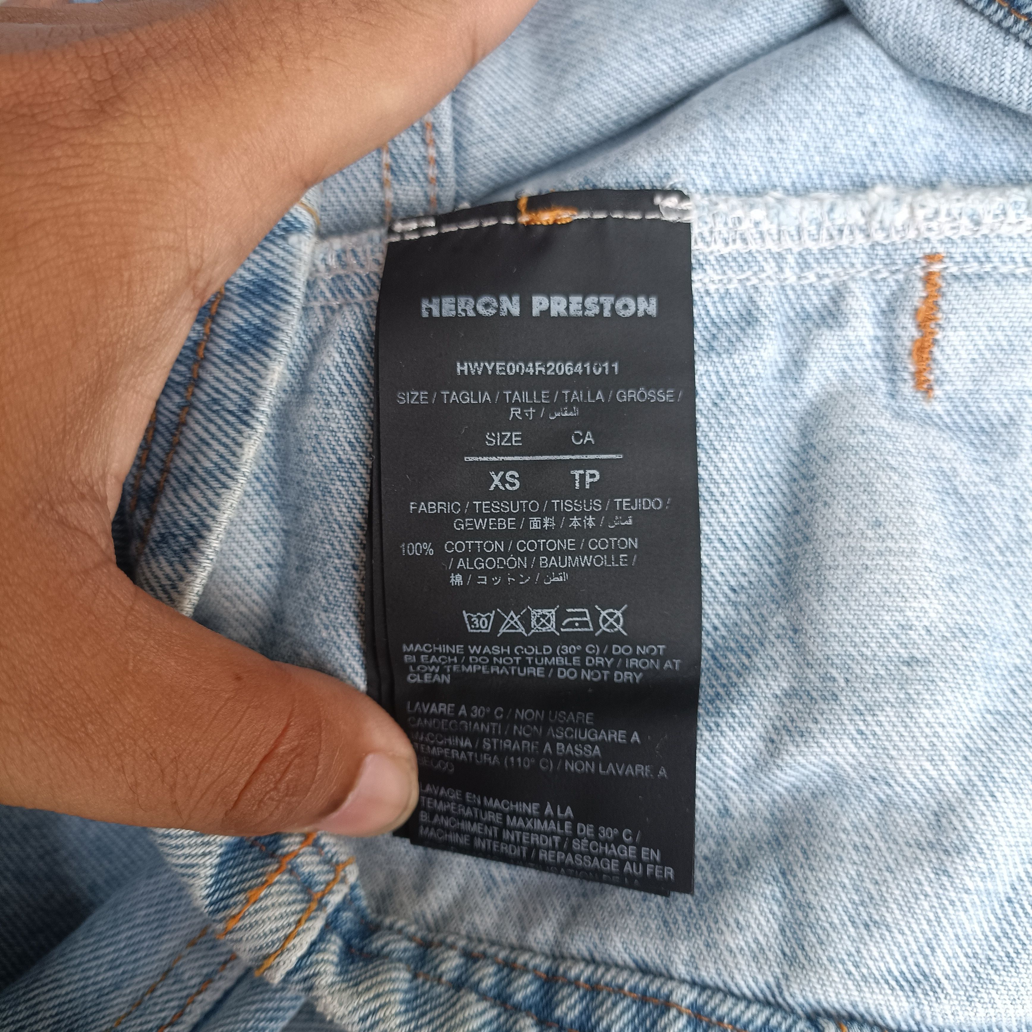 Heron Preston "Natural Disaster" Cropped Denim Jacket Size XS Size XS / US 0-2 / IT 36-38 - 10 Thumbnail