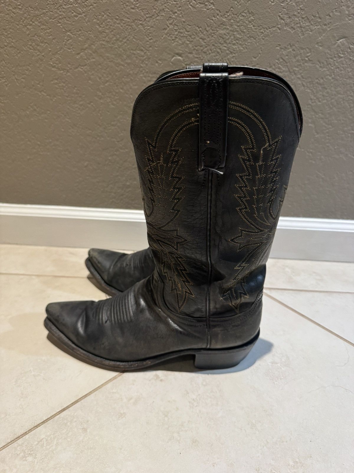 Other 1883 Lucchese Vintage Cowboy Boots Size 7.5 D Mens Black Size US 7.5 / EU 40-41 - 4 Thumbnail