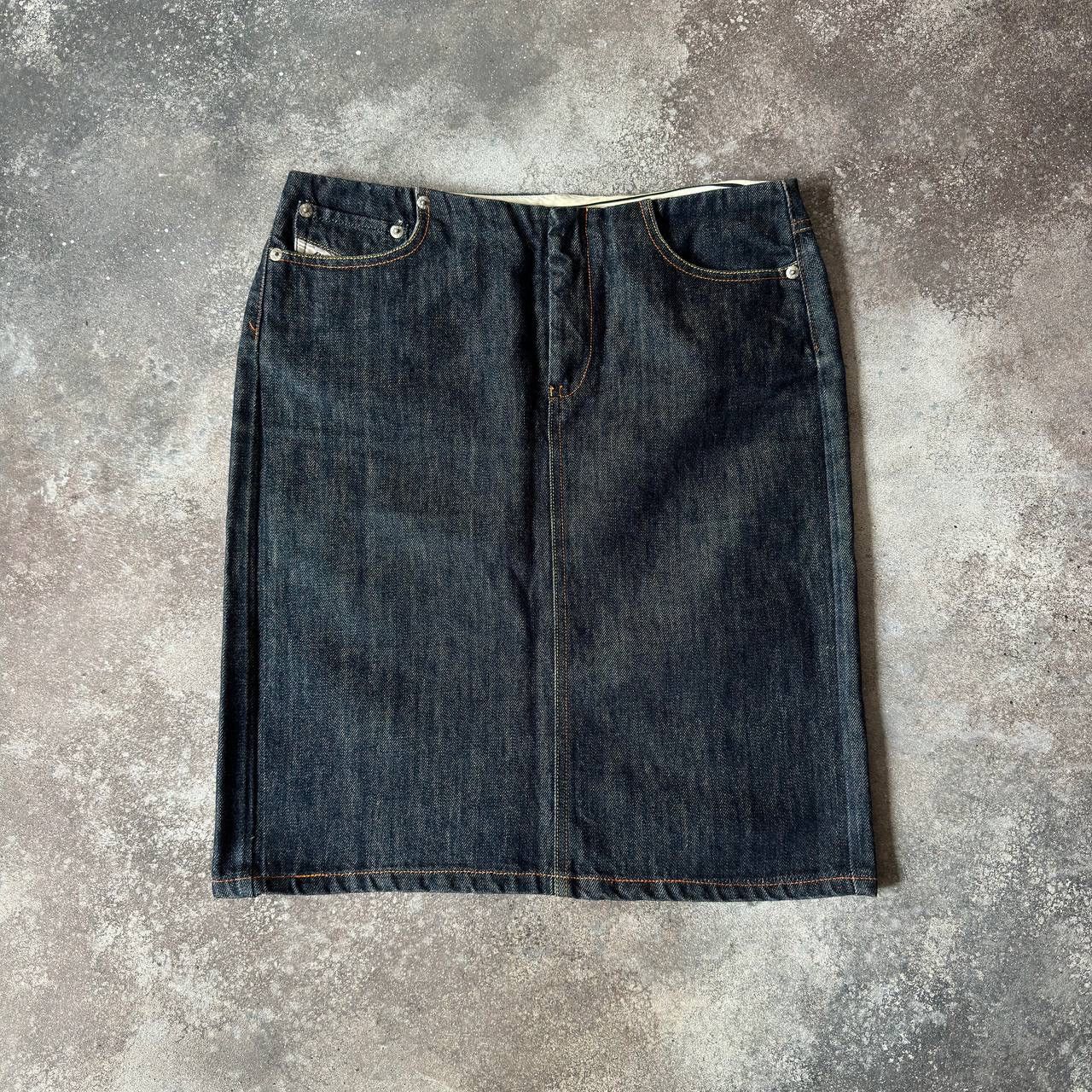 Diesel × Vintage Y2K Diesel Vintage Washed Denim Pencil Skirt Size 28" / US 6 / IT 42 - 1 Thumbnail