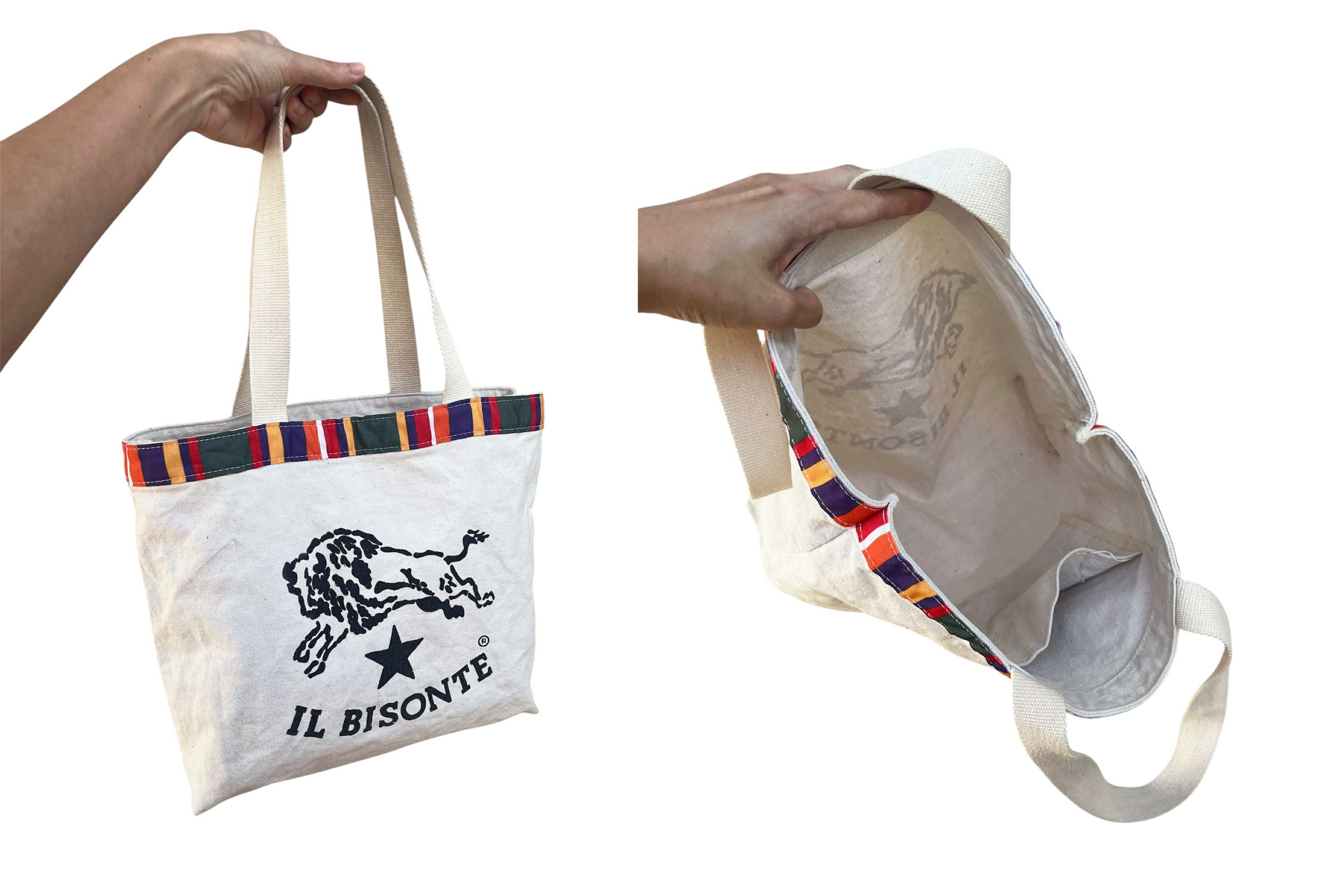 Il Bisonte IL BISONTE Canvas Tote bag, Logo printed / Rainbow details Size ONE SIZE - 8 Thumbnail