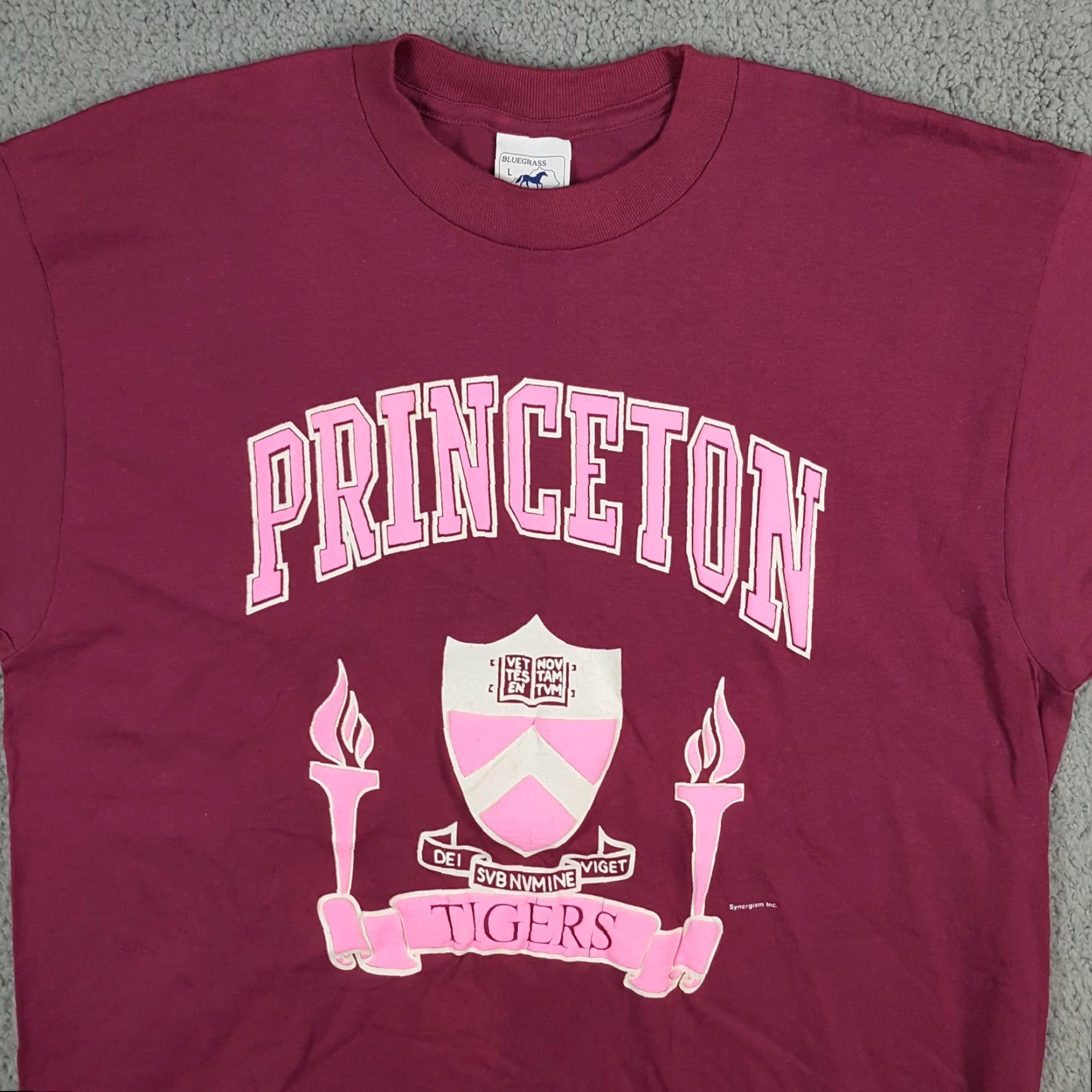 Vintage VINTAGE Princeton Tigers Puff Print Shirt Mens Large Pink College Ivy League USA Made 90s 00s Preppy University T Shirt Size US L / EU 52-54 / 3 - 2 Thumbnail