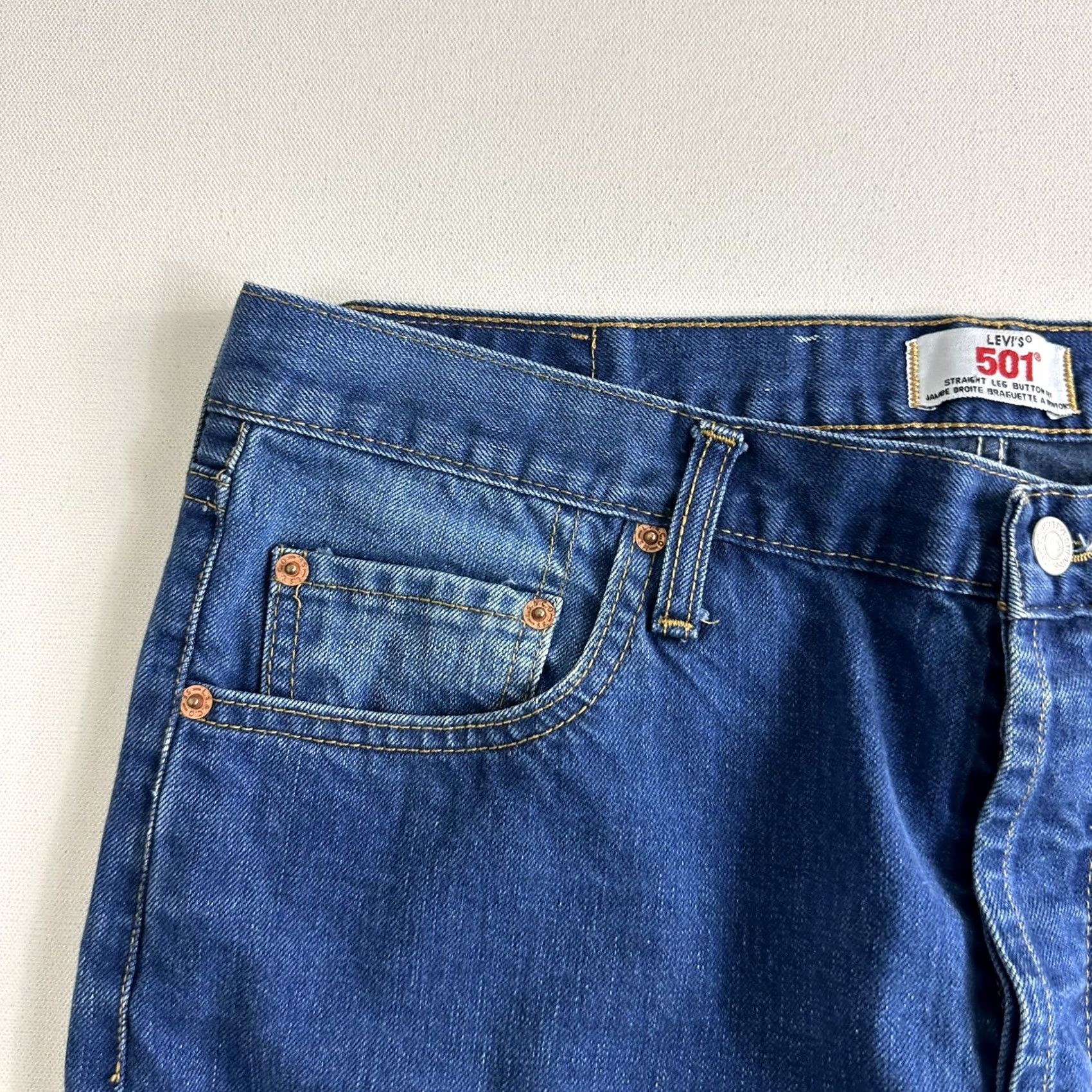 Levi's VINTAGE Levi's 501xx Jeans Men 36x30 Blue Distressed Straight Leg Button Fly USA Made In USA Mens Straight Jeans Size US 36 / EU 52 - 4 Thumbnail