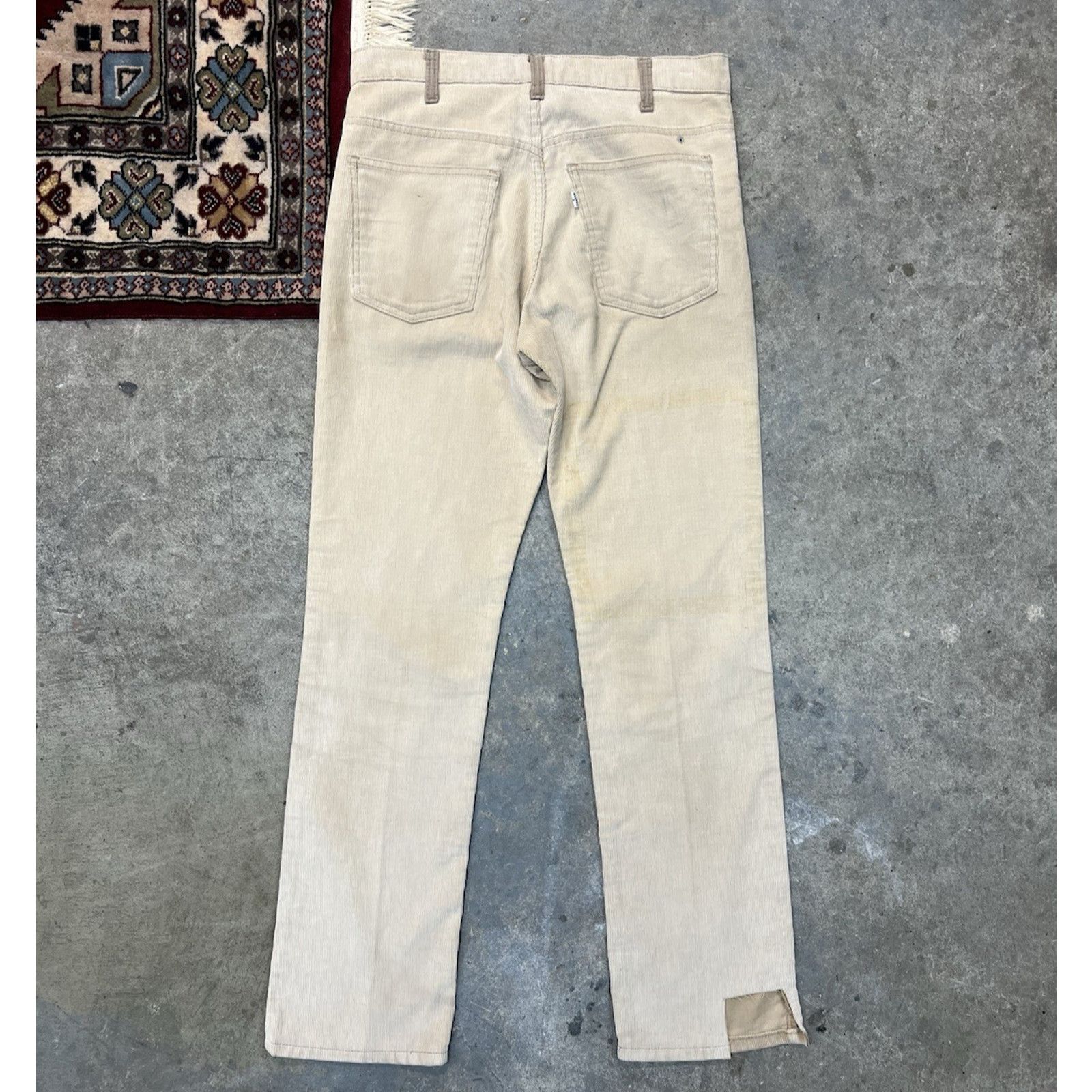 Levi's Vintage 80s Levis White Tag Beige Corduroy Pants 32x31 Rare Size US 32 / EU 48 - 2 Thumbnail