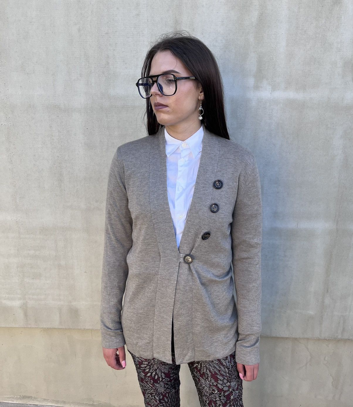 Brunello Cucinelli Brunello Cucinelli Beige Cardigan Cashmere Silk M/L Italy Size L / US 10 / IT 46 - 3 Thumbnail