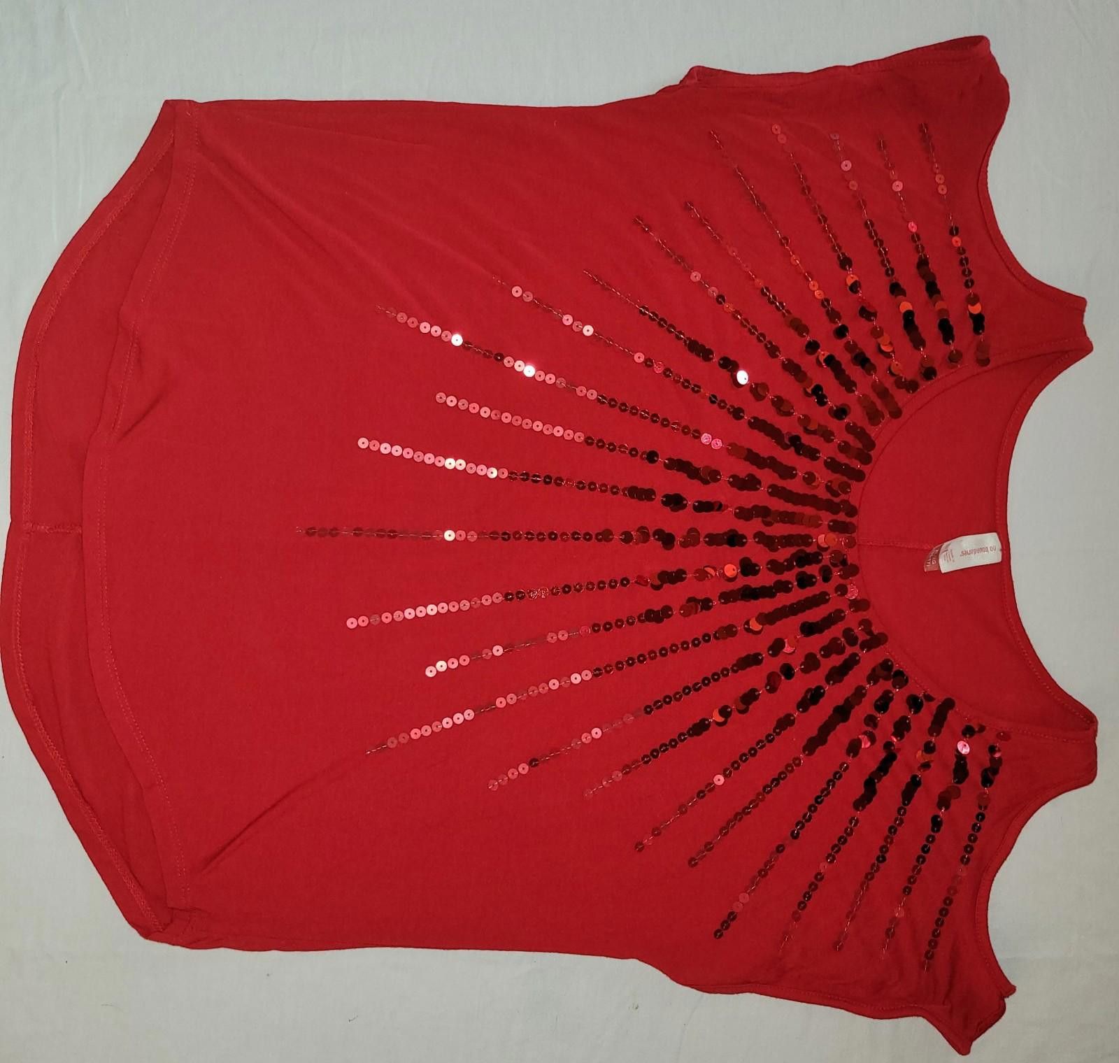 Designer No Boundries women's XL[15-17] sequin short sleeve blouse Size XL / US 12-14 / IT 48-50 - 1 Thumbnail