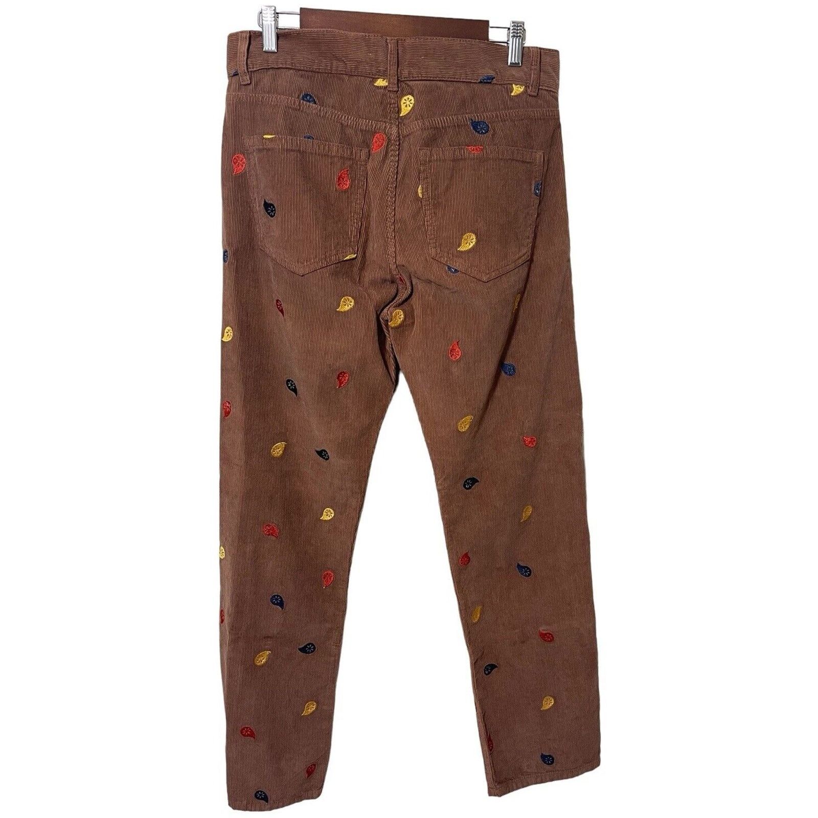 Gimaguas Gimaguas Corduroy Womens Pants 40 Eu 8 US Brown Embroidered Size 30" / US 8 / IT 44 - 3 Thumbnail