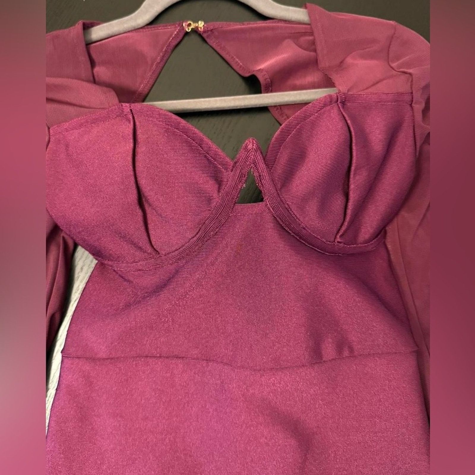 Fashion Nova Fashion Nova Burgundy Bodycon Dress Size S Clubwear Bandage Size S / US 4 / IT 40 - 8 Thumbnail
