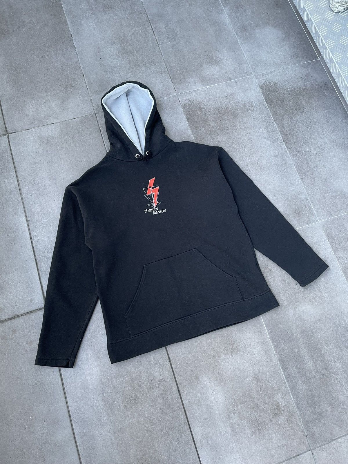 Band Tees × Marilyn Manson × Vintage Vintage Marilyn Manson Back Logo Printed Black Hoodie Size US M / EU 48-50 / 2 - 4 Thumbnail