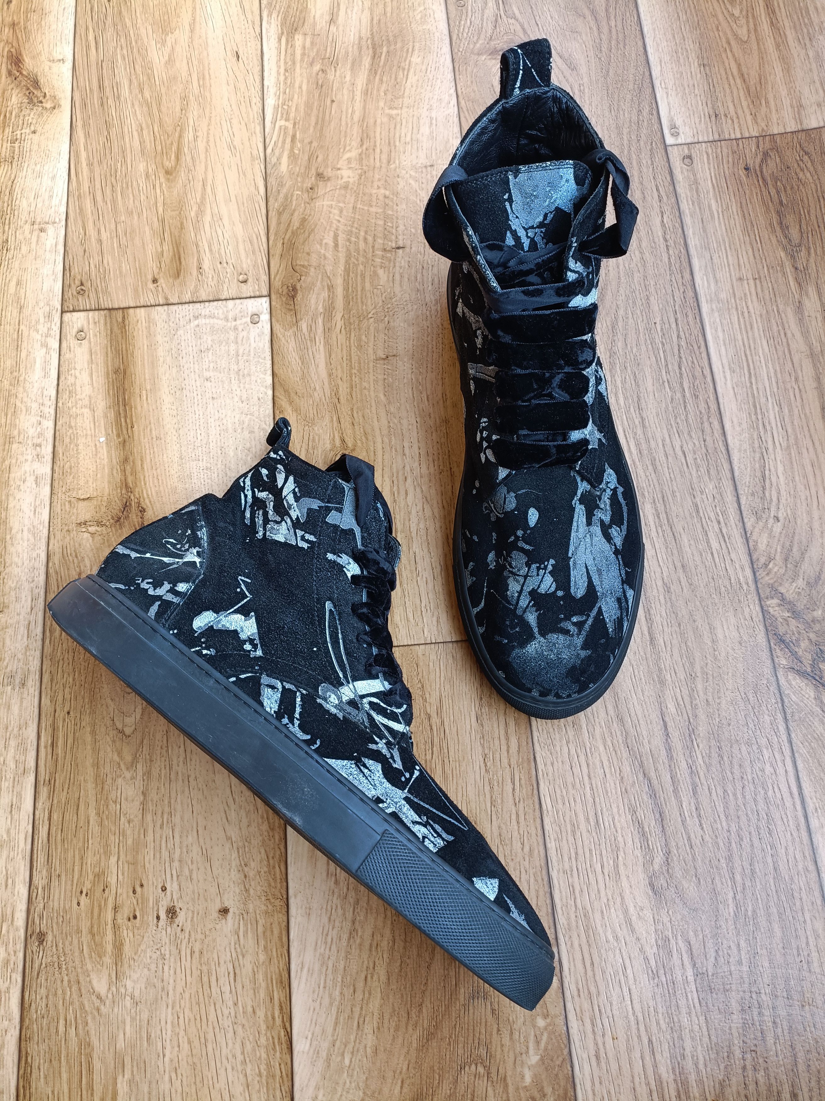 Ann Demeulemeester Ann Demeulemeester Black Suede Splatter Size US 12 / EU 45 - 4 Thumbnail