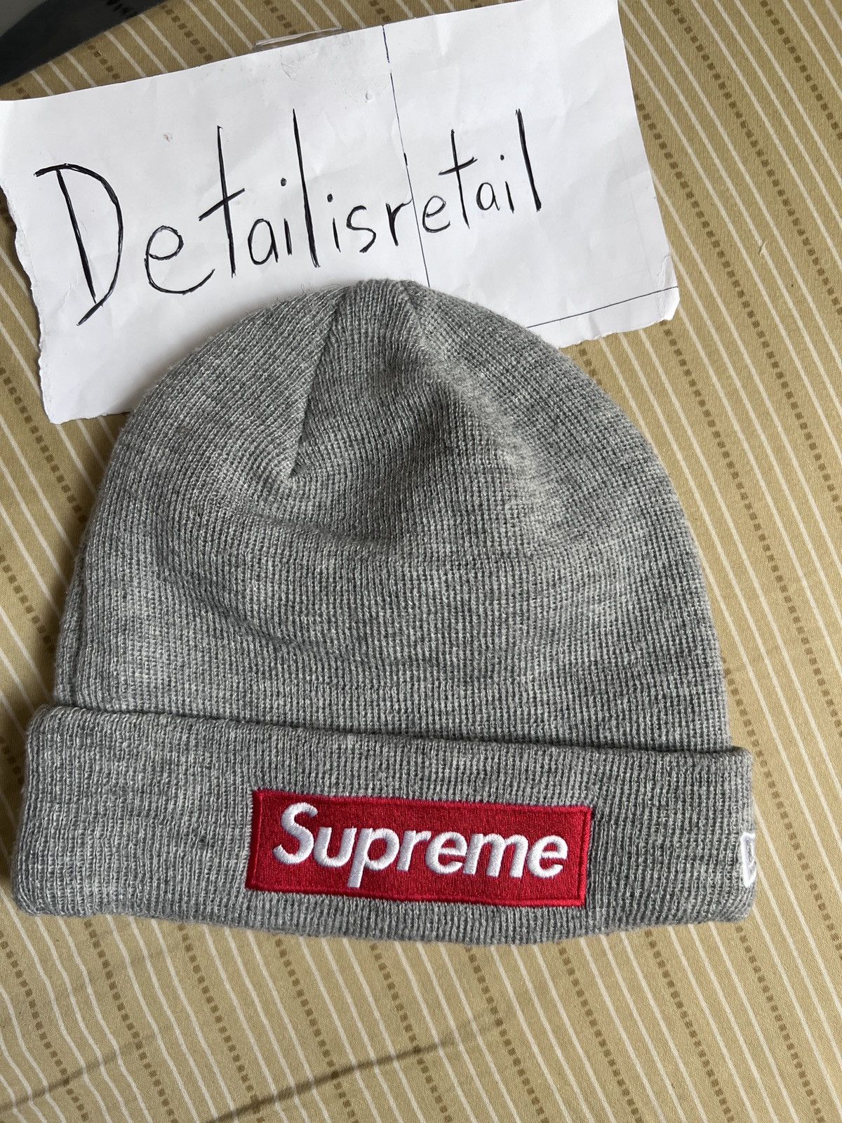 Supreme grey box logo beanie