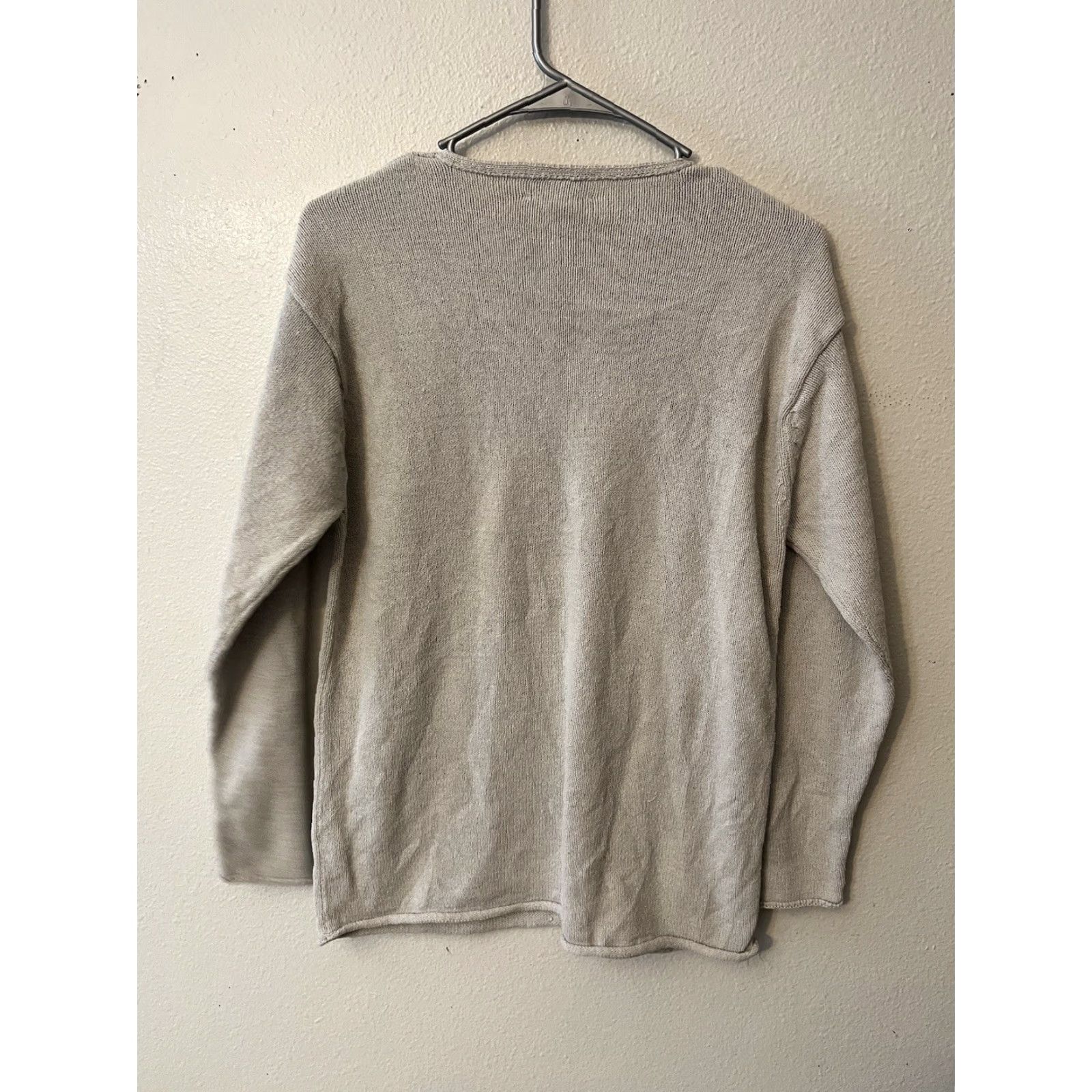 Ralph Lauren Lauren Ralph Lauren Sweater Women’s V Neck Gray Small Linen Nylon Cotton Knit Pullover Long Sleeve- Solid Size S / US 4 / IT 40 - 2 Thumbnail
