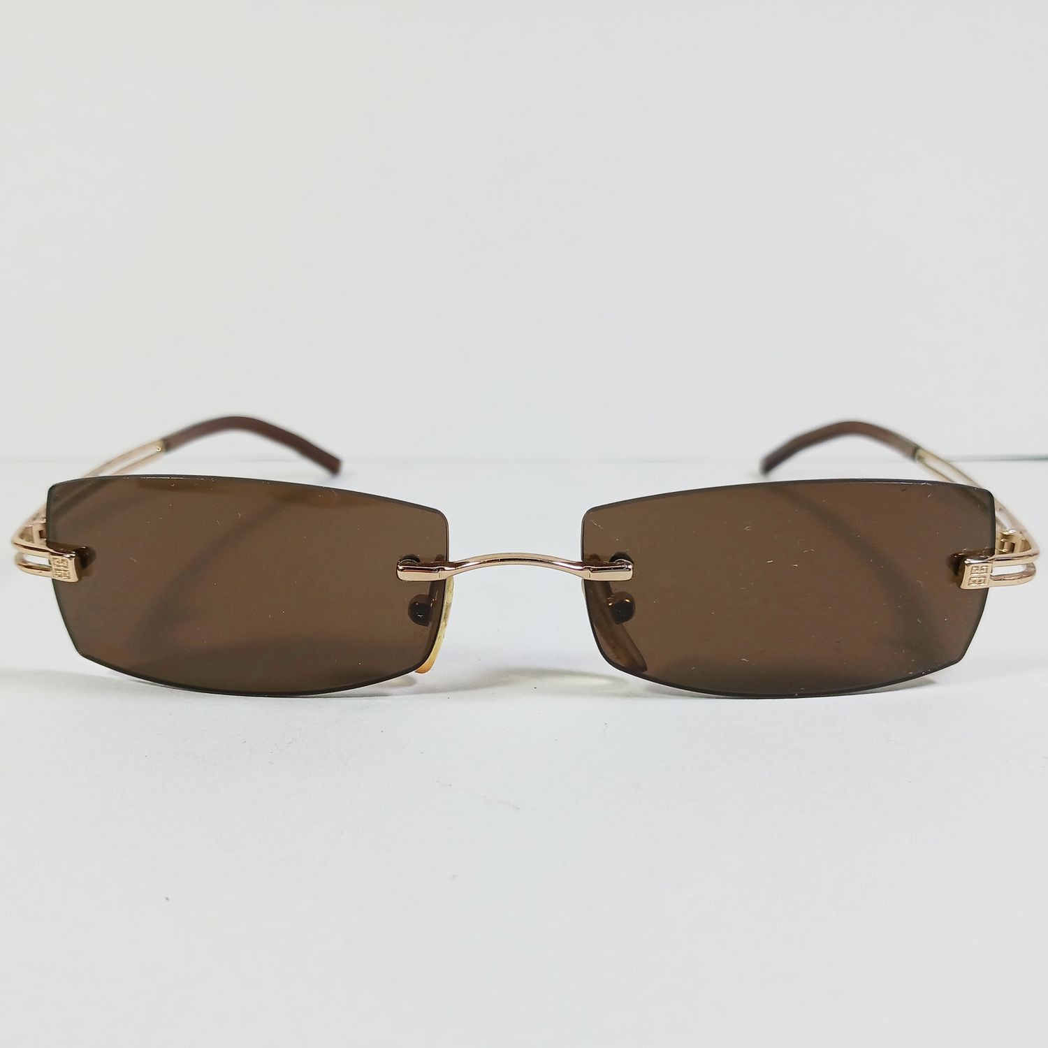 Givenchy × Vintage Givenchy SGV 002 Col300X Gold/Brown Slim Rimless Sunglasses Size ONE SIZE - 2 Thumbnail